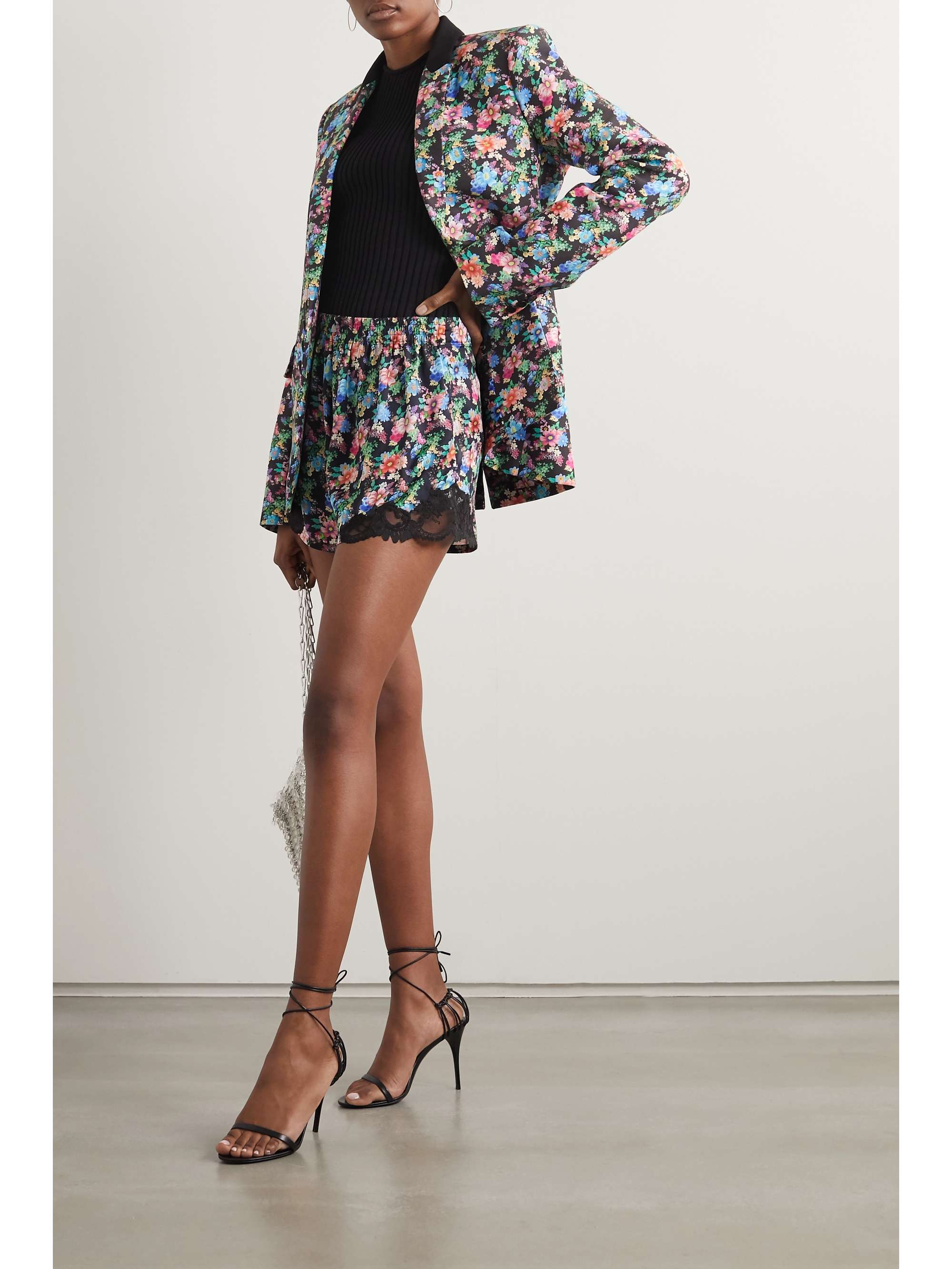 RABANNE Floral-print cotton-blend blazer
