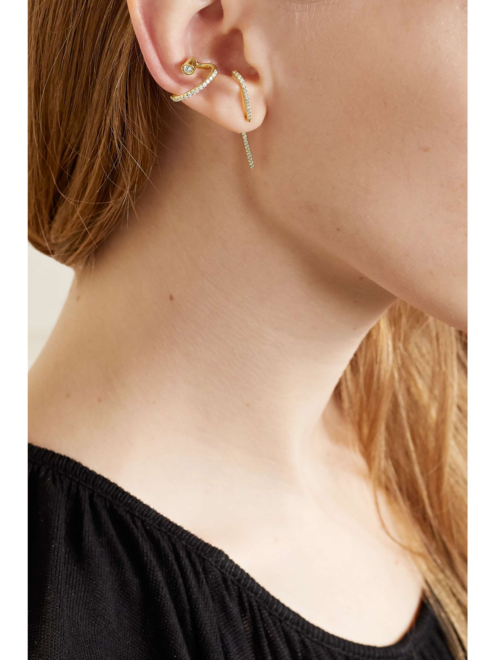 KATKIM Crescendo Flare Ear Cuff aus Gold mit Diamanten