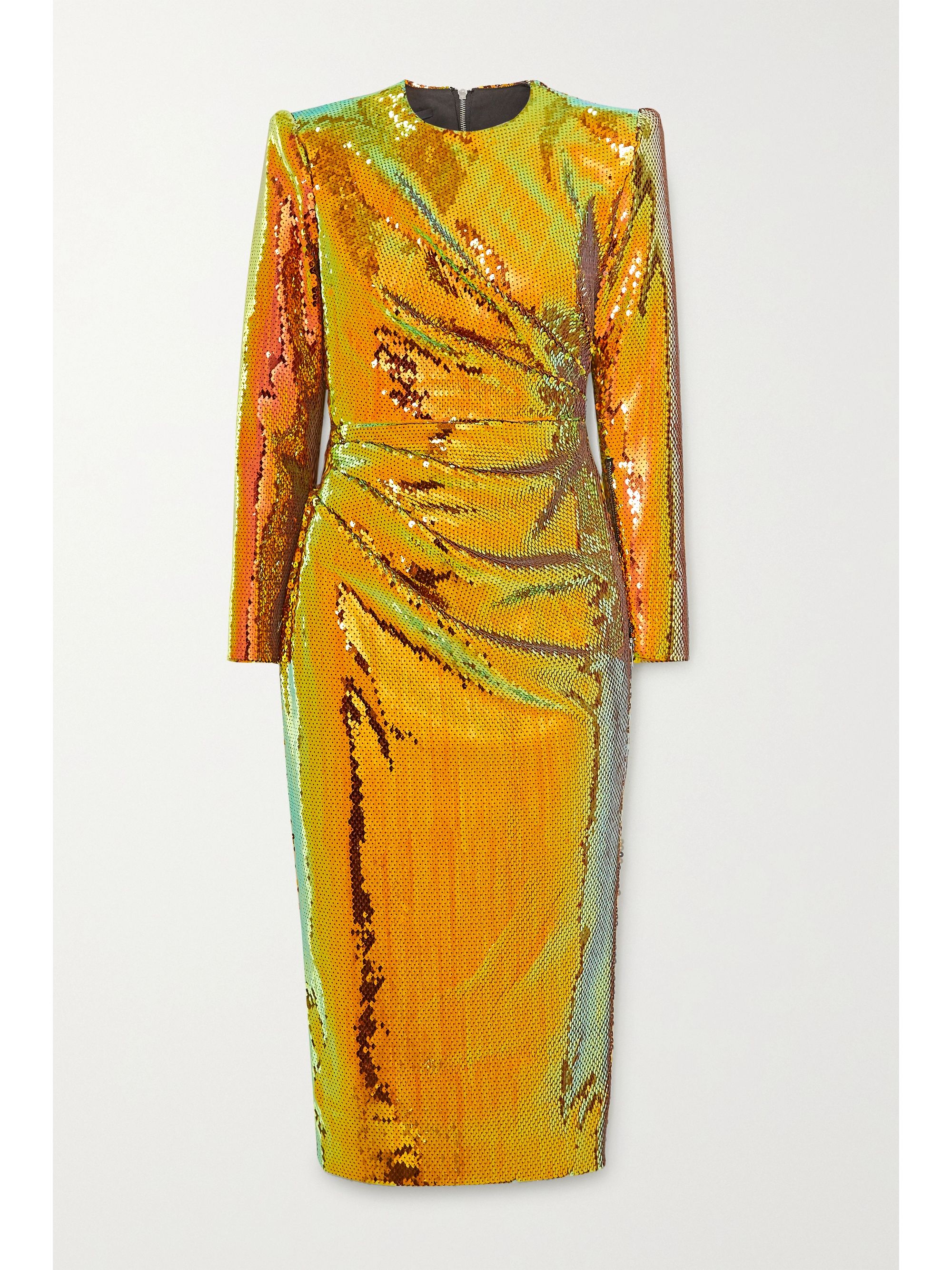 Gold Kelsey Sequined Crepe Midi Dress Alex Perry Net A Porter