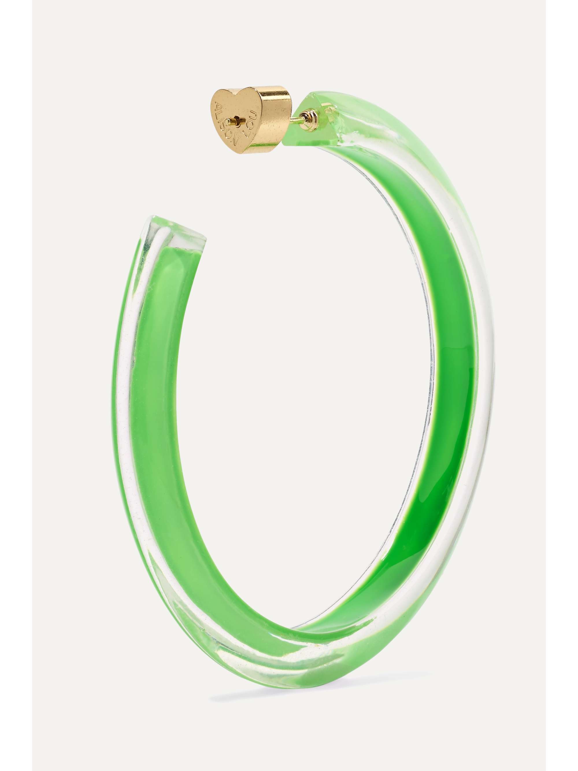 ALISON LOU Medium Jelly Lucite and enamel hoop earrings