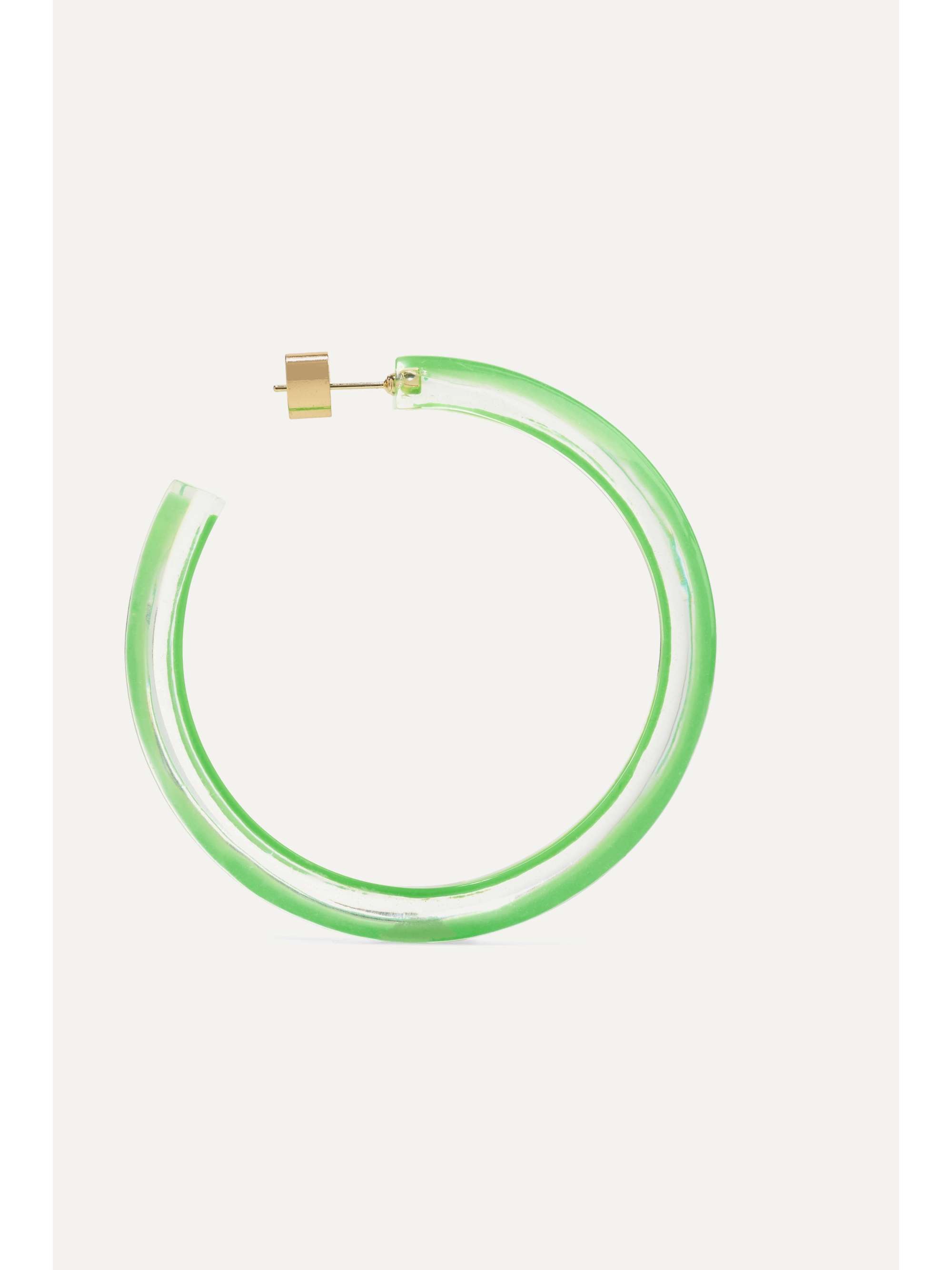 ALISON LOU Medium Jelly Lucite and enamel hoop earrings