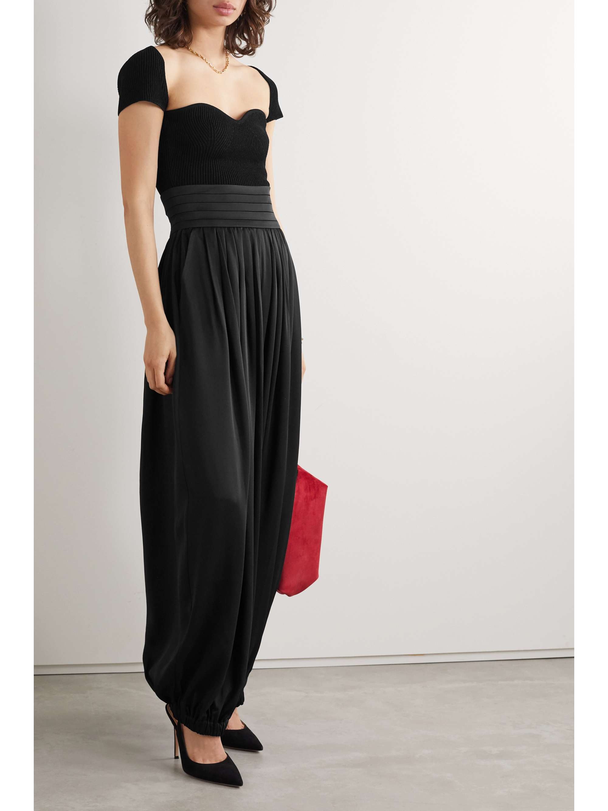 KHAITE Rosie pleated satin-crepe pants