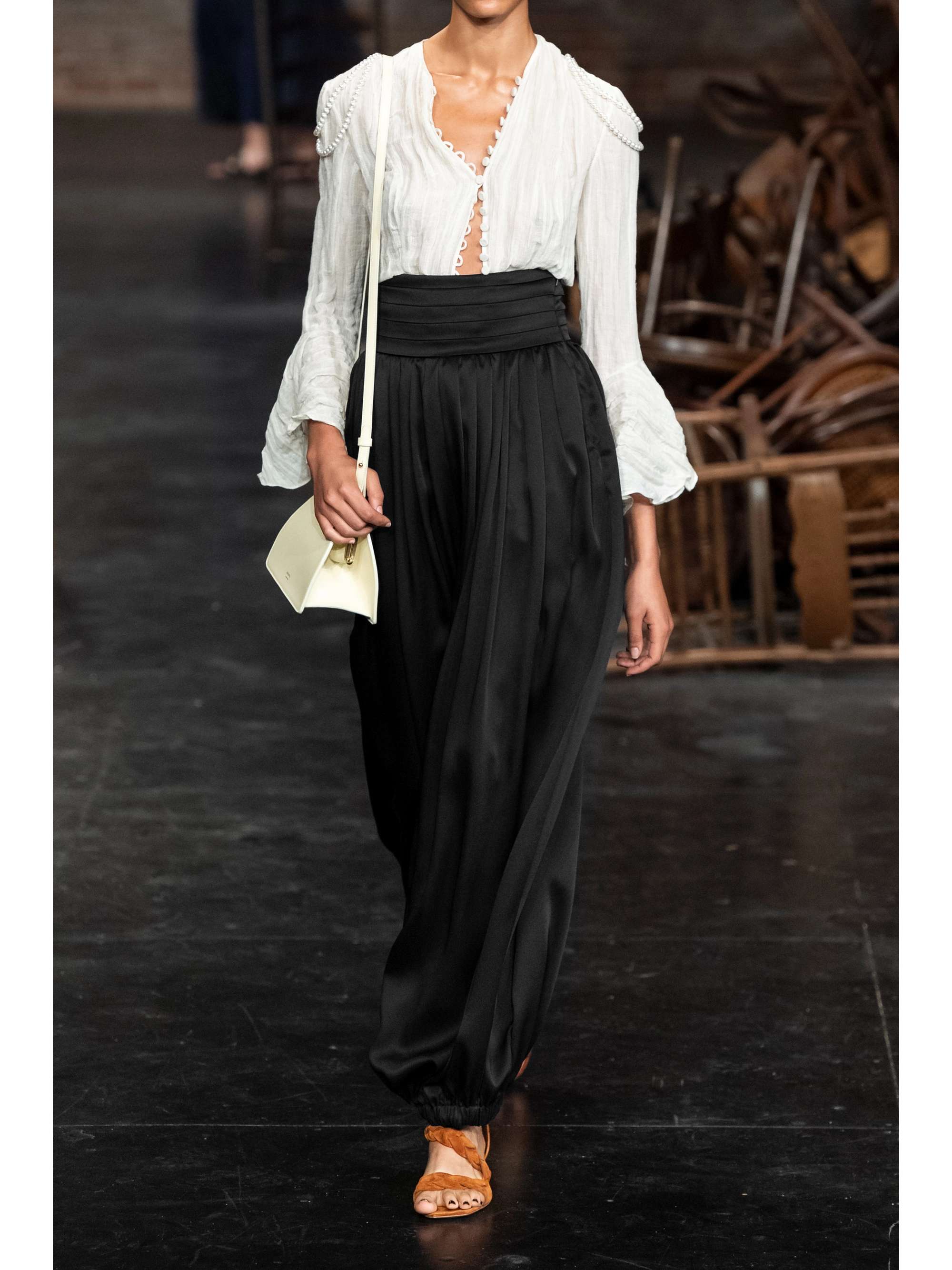 KHAITE Rosie pleated satin-crepe pants