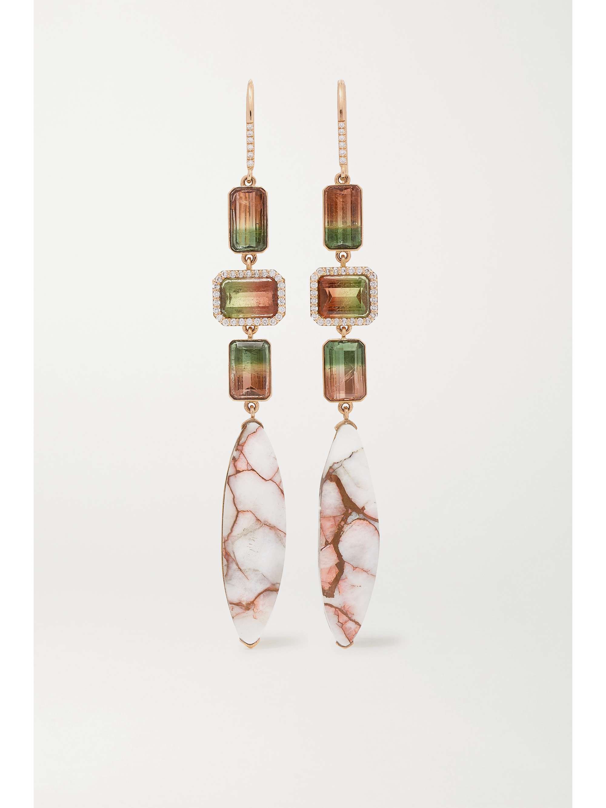 GUITA M 18-karat rose gold multi-stone earrings