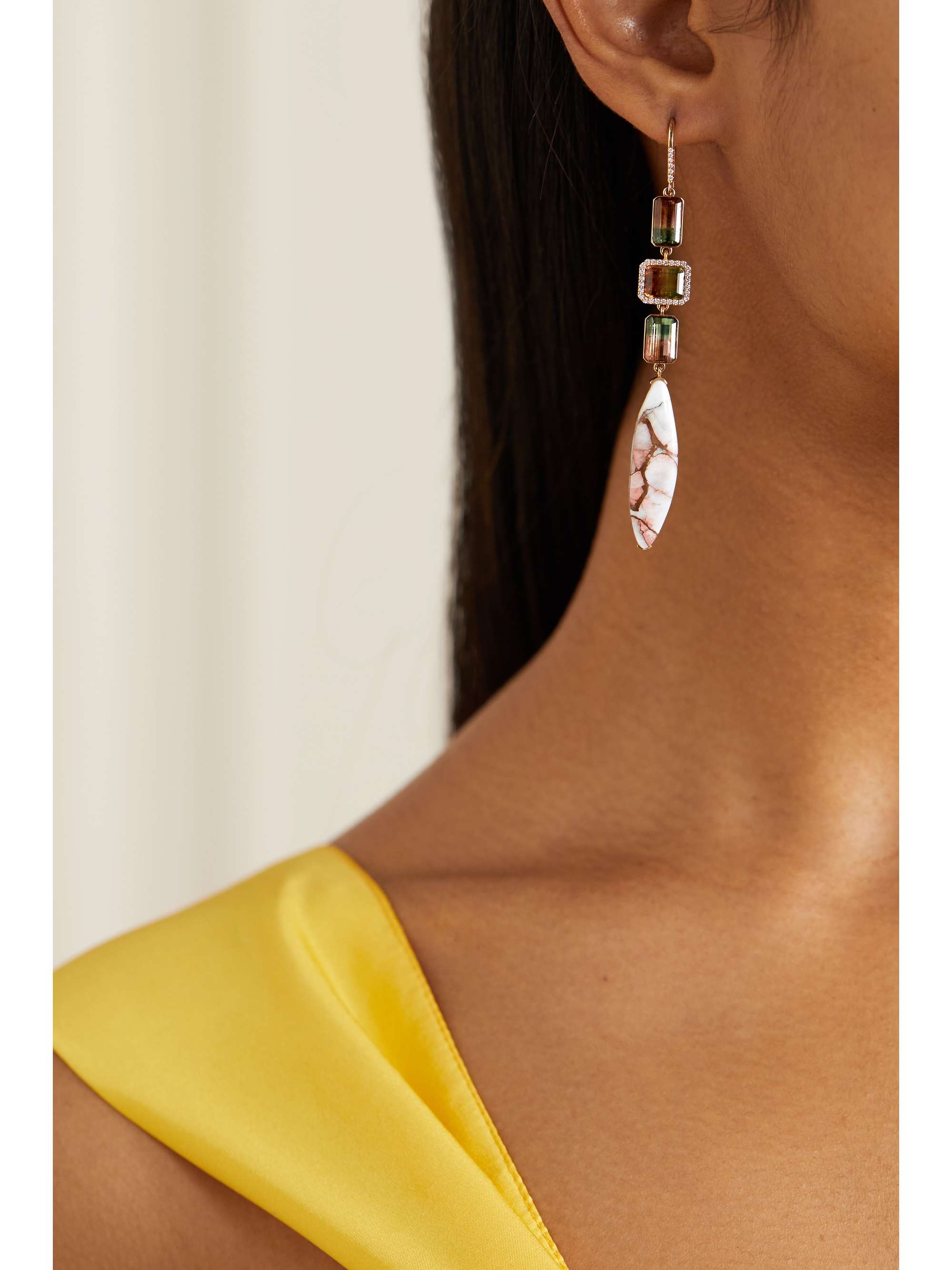 GUITA M 18-karat rose gold multi-stone earrings