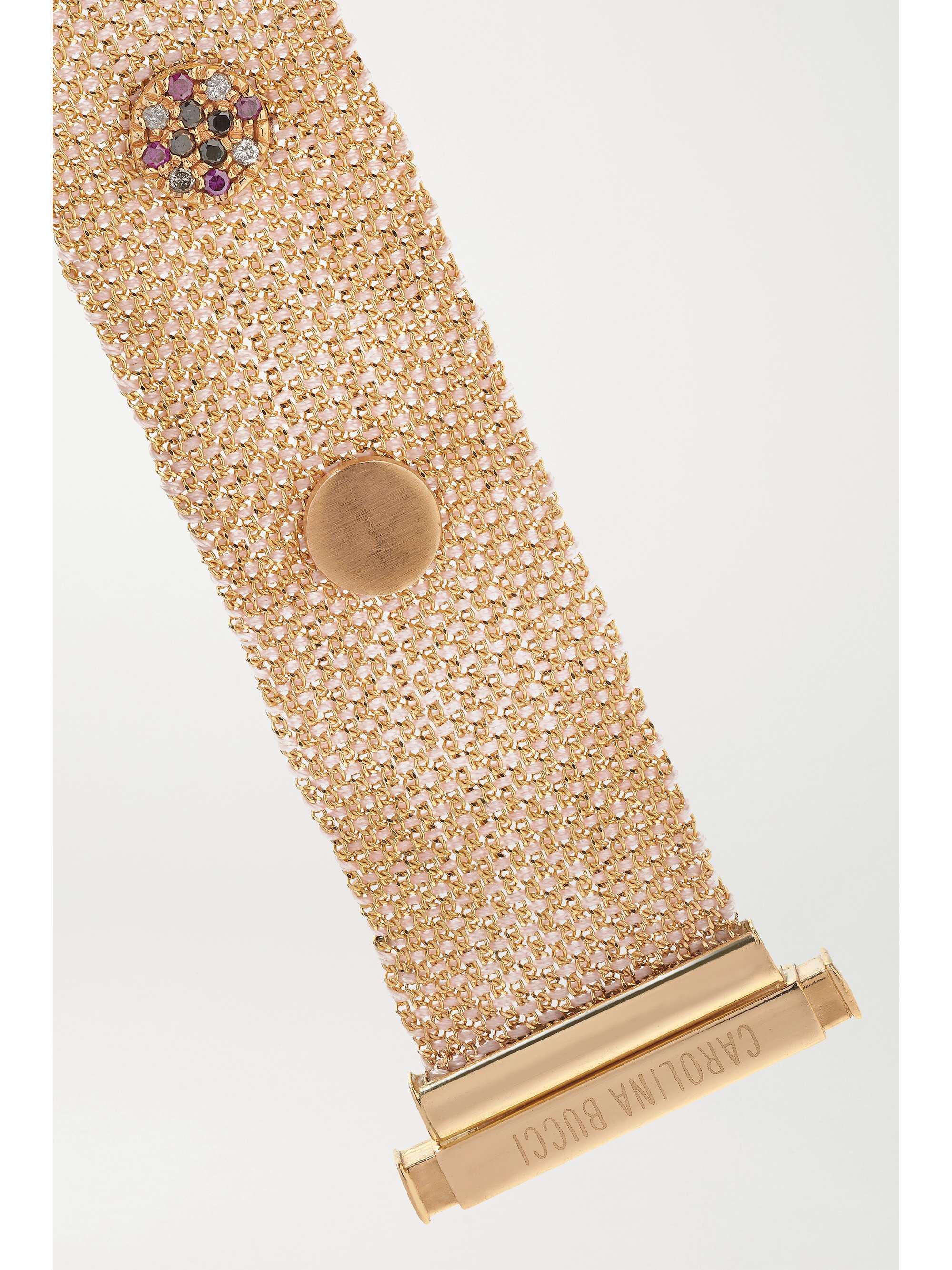 CAROLINA BUCCI Reversible 18-karat gold, silk and diamond bracelet