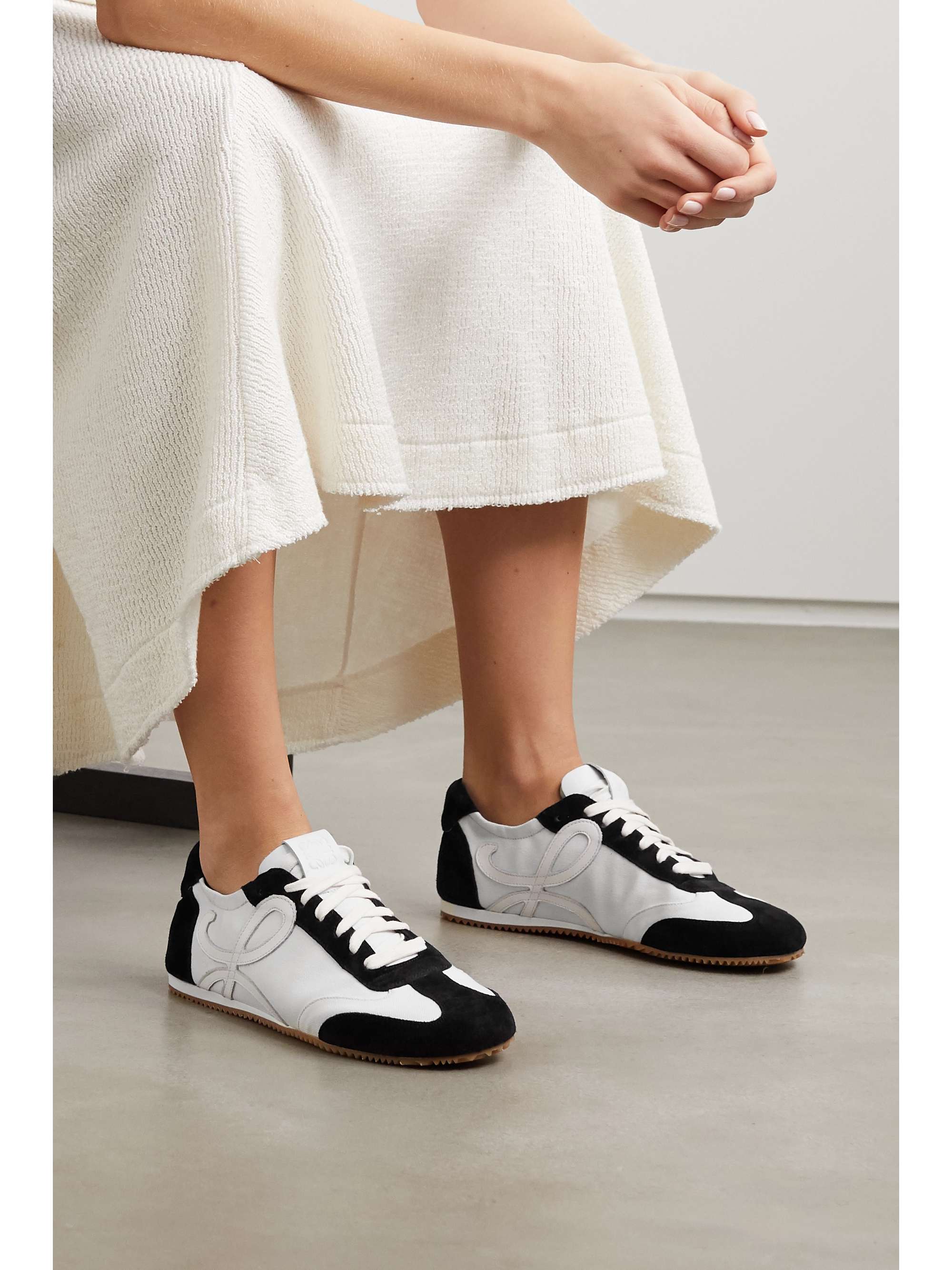 LOEWE Suede, canvas and leather sneakers