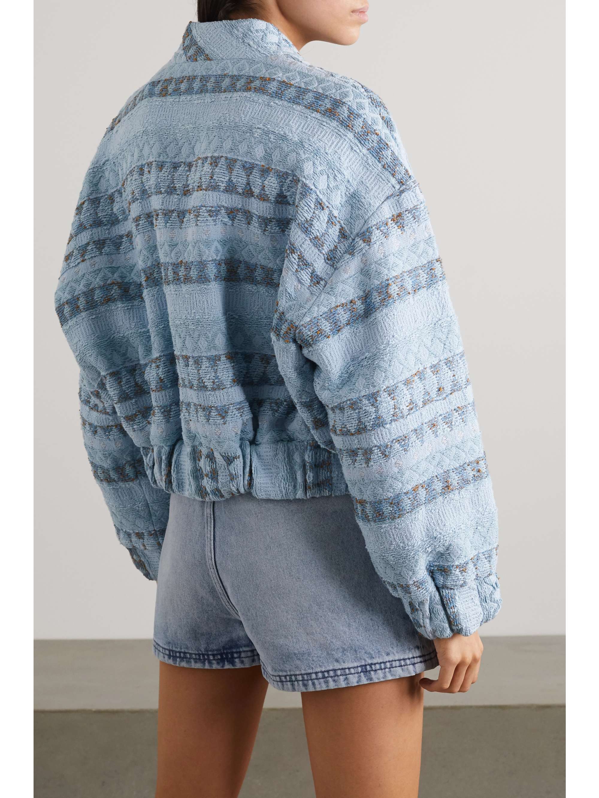 IRO Loupian padded textured cotton-blend bomber jacket
