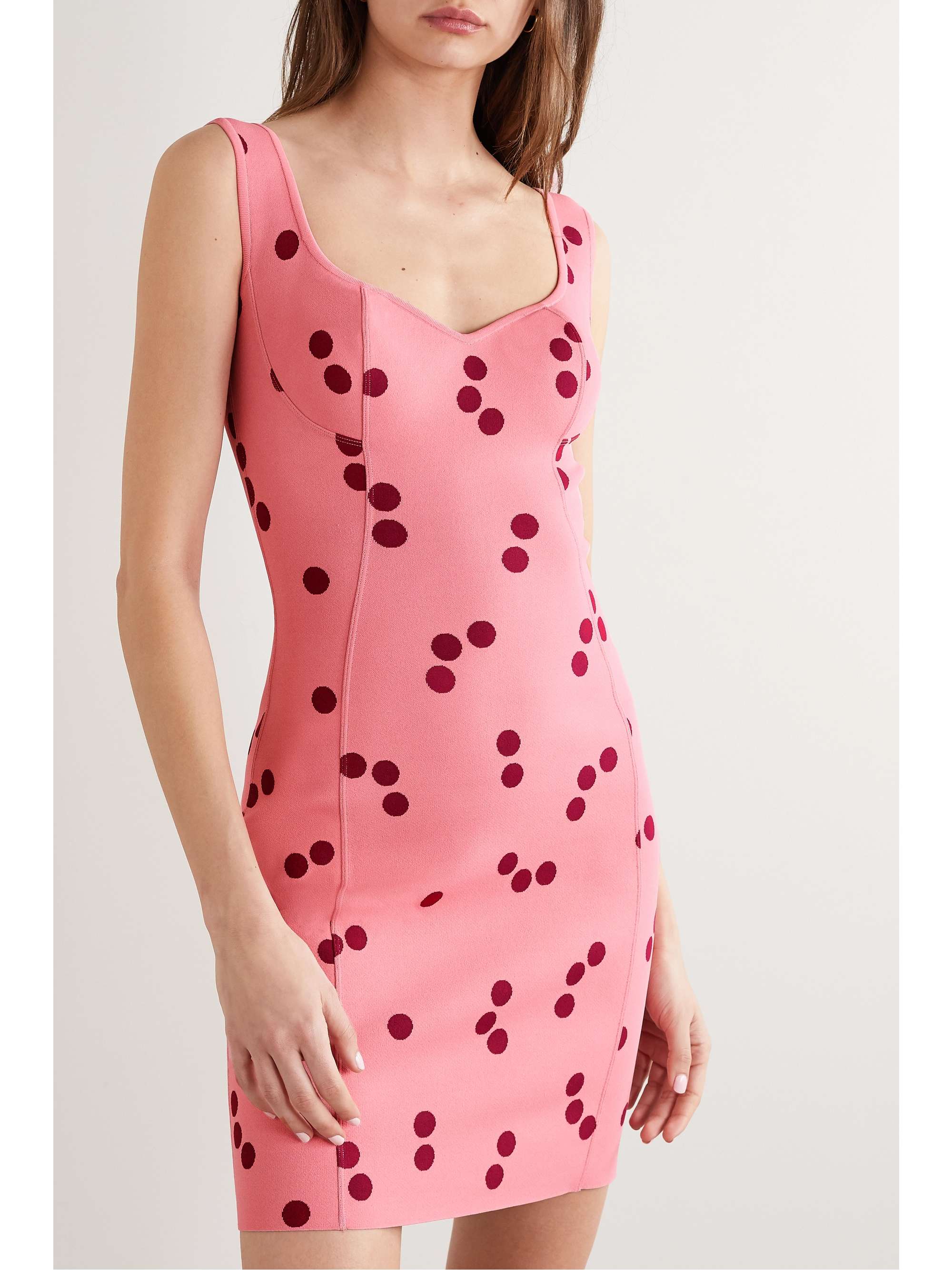 ALAÏA Edition polka-dot jacquard-knit mini dress