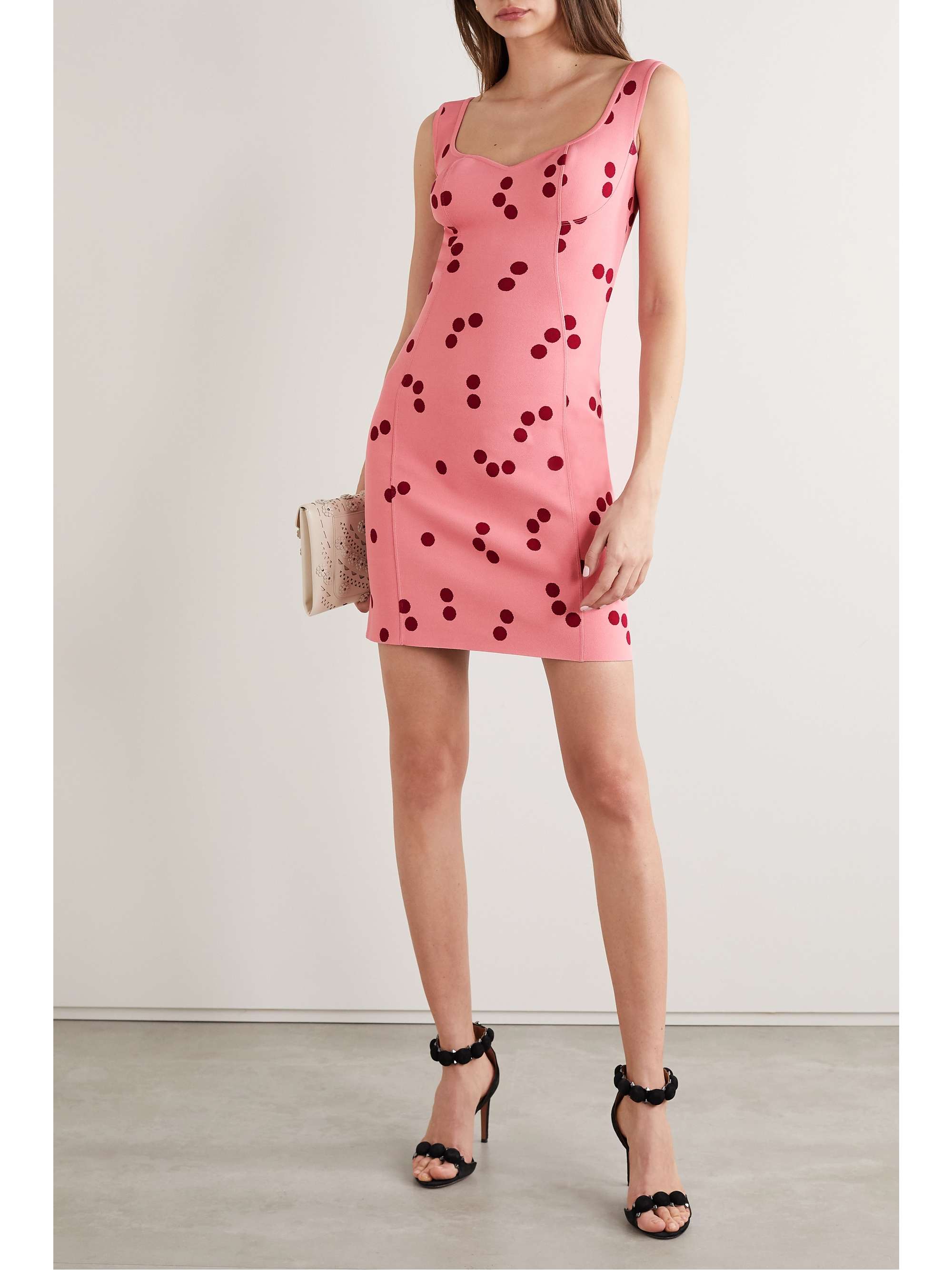 ALAÏA Edition polka-dot jacquard-knit mini dress