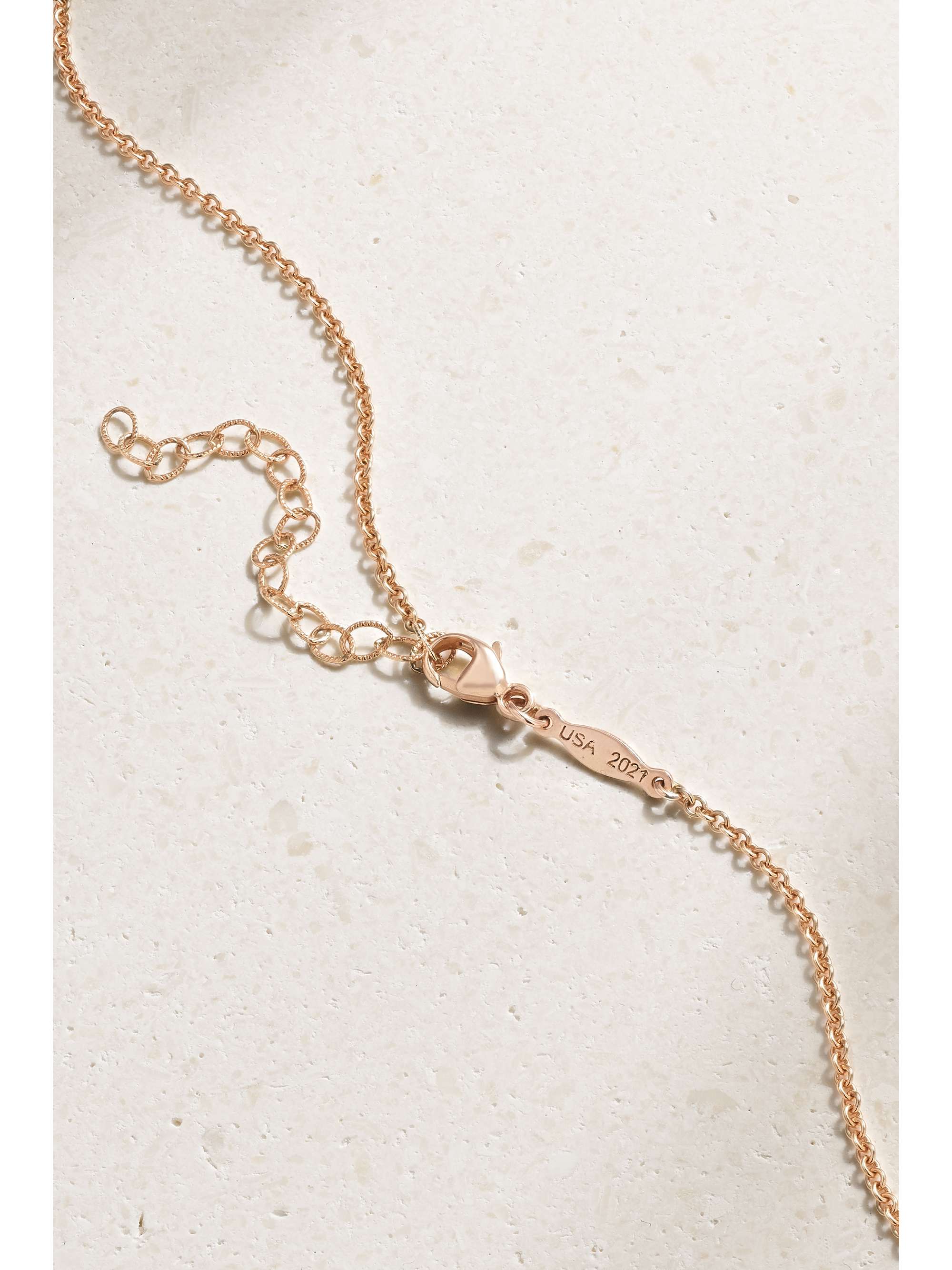JACQUIE AICHE 14-karat rose gold diamond necklace
