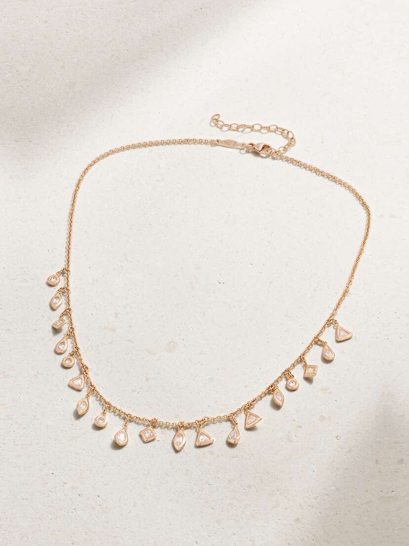 Jacquie Aiche 14-karat Rose Gold Diamond Necklace