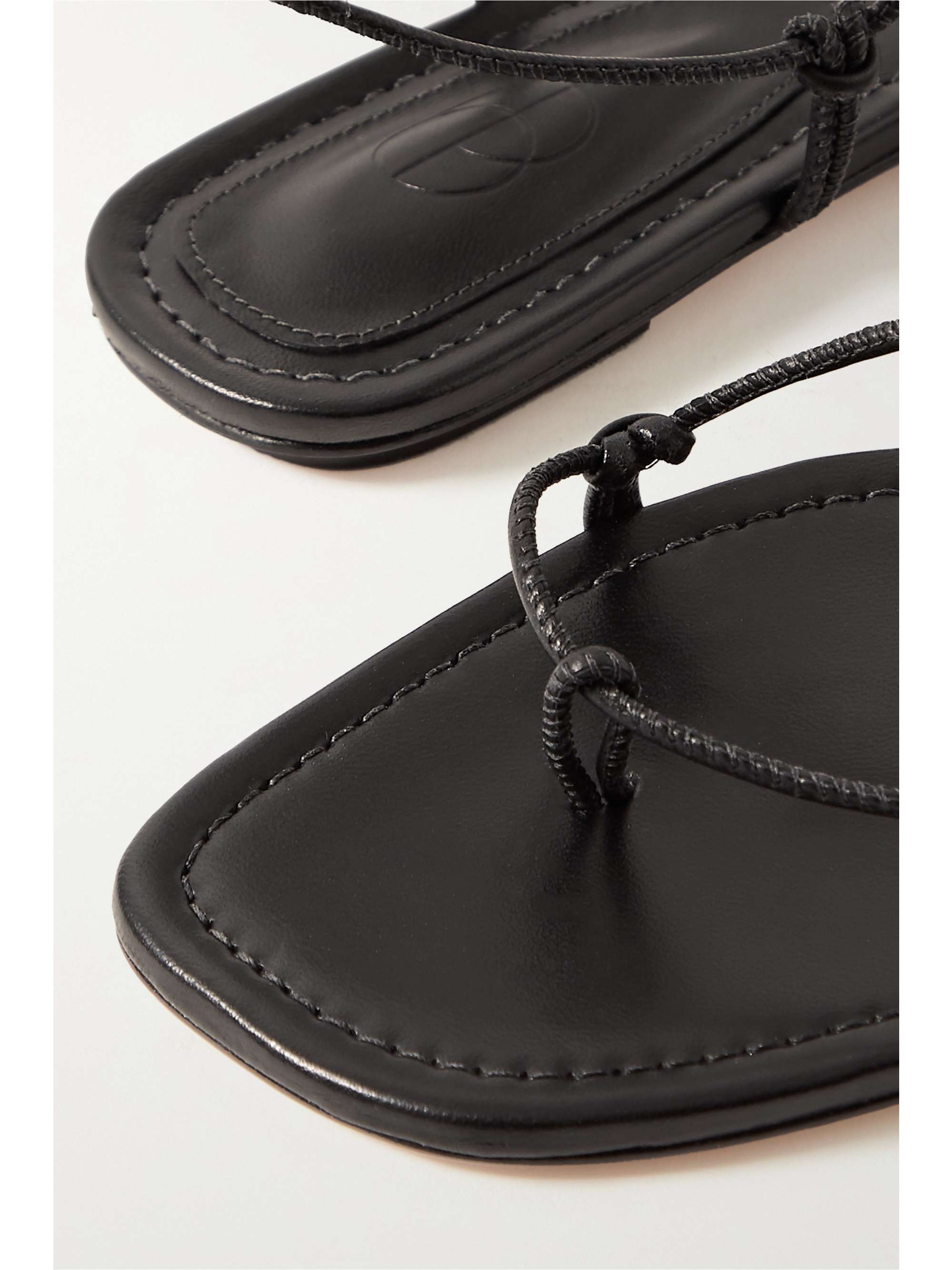porte & paire black knotted sandals