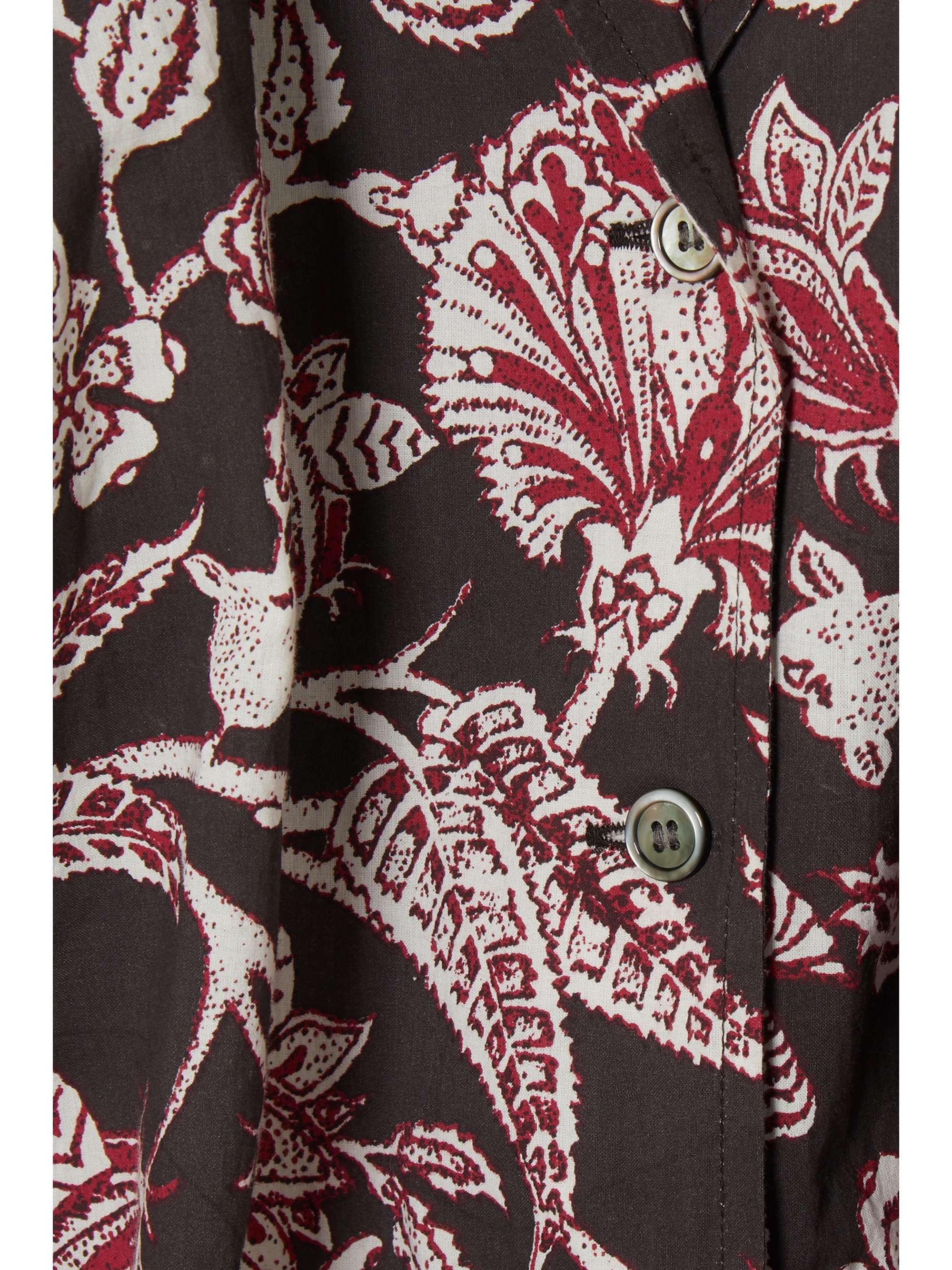 ISABEL MARANT Neel tie-front floral-print cotton shirt
