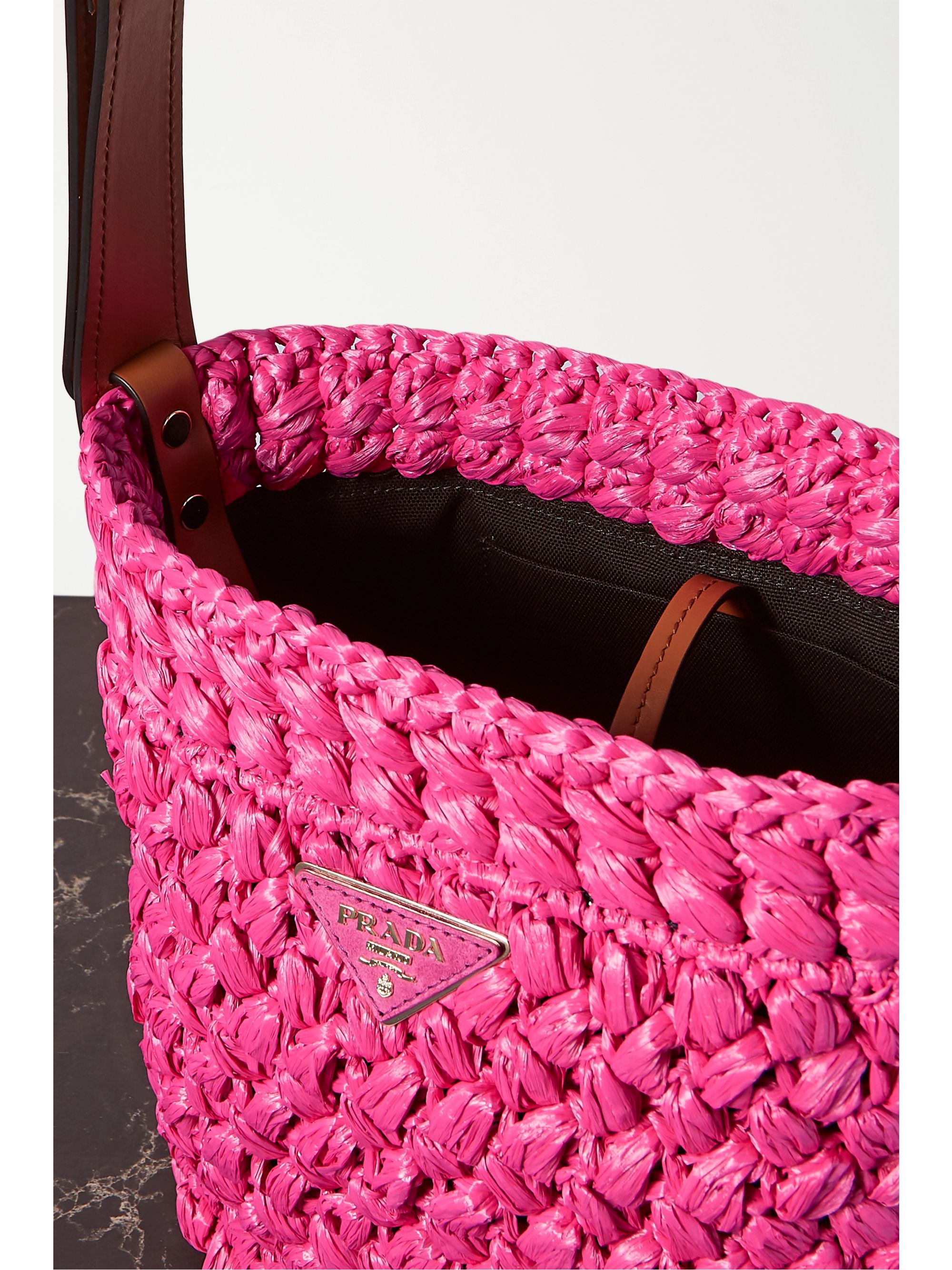 prada raffia tote review