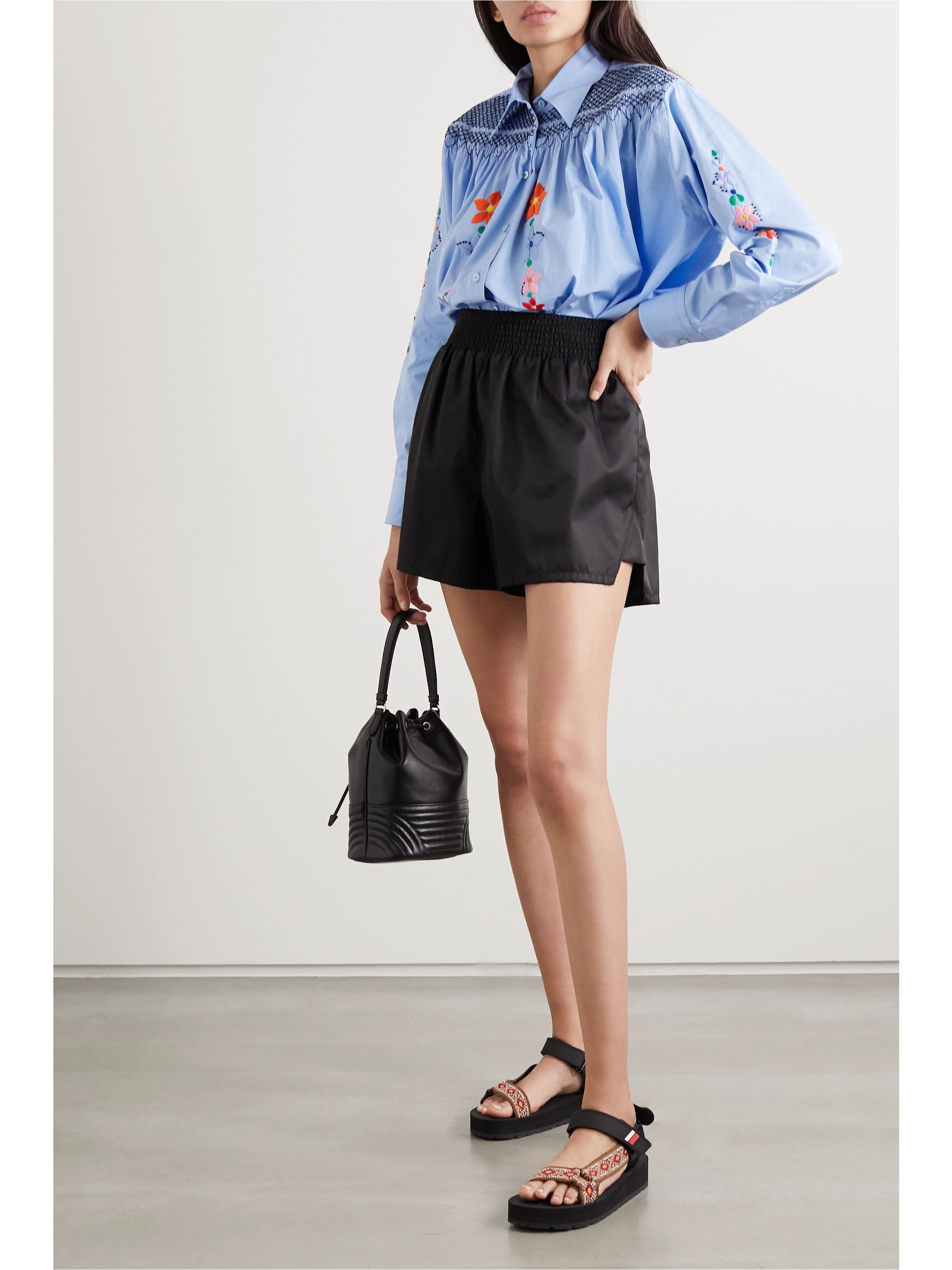 prada logo embossed sandals