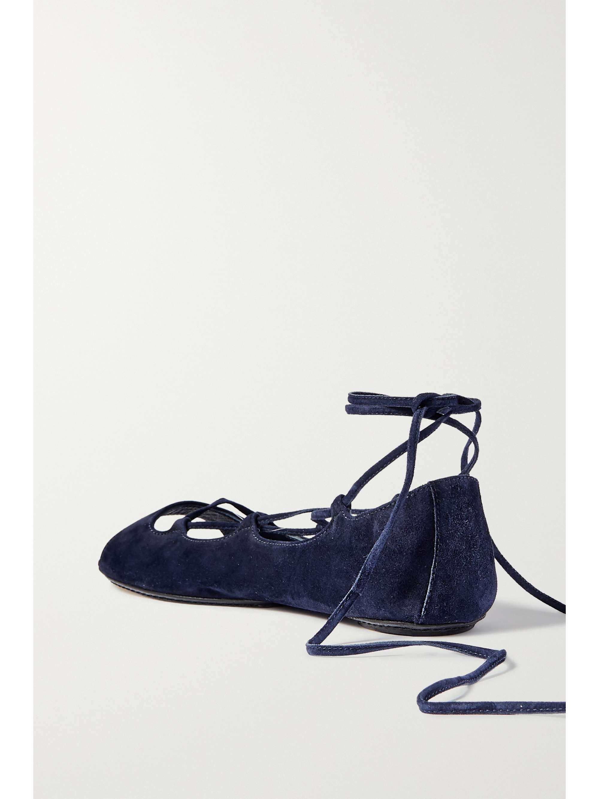 KHAITE The Enid lace-up suede sandals