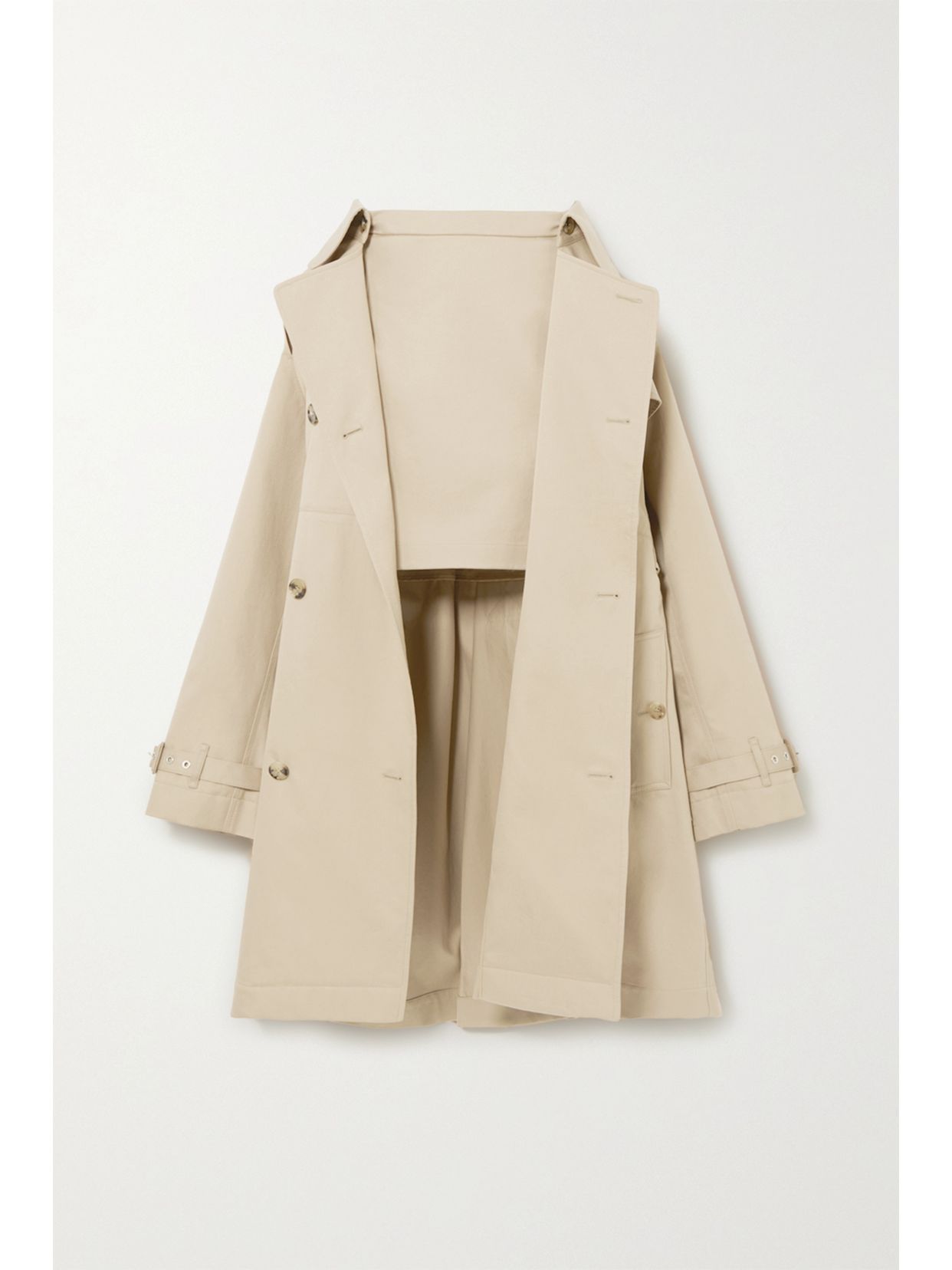 Convertible cotton-gabardine skirt