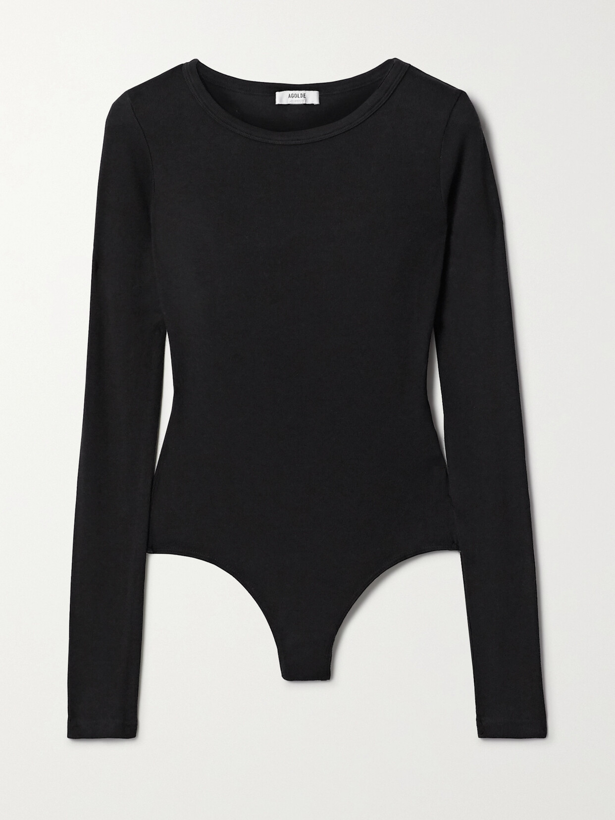 AGOLDE - Leila Stretch Micro Modal And Supima Cotton-blend Thong Bodysuit - Black 22 Awaiting product image