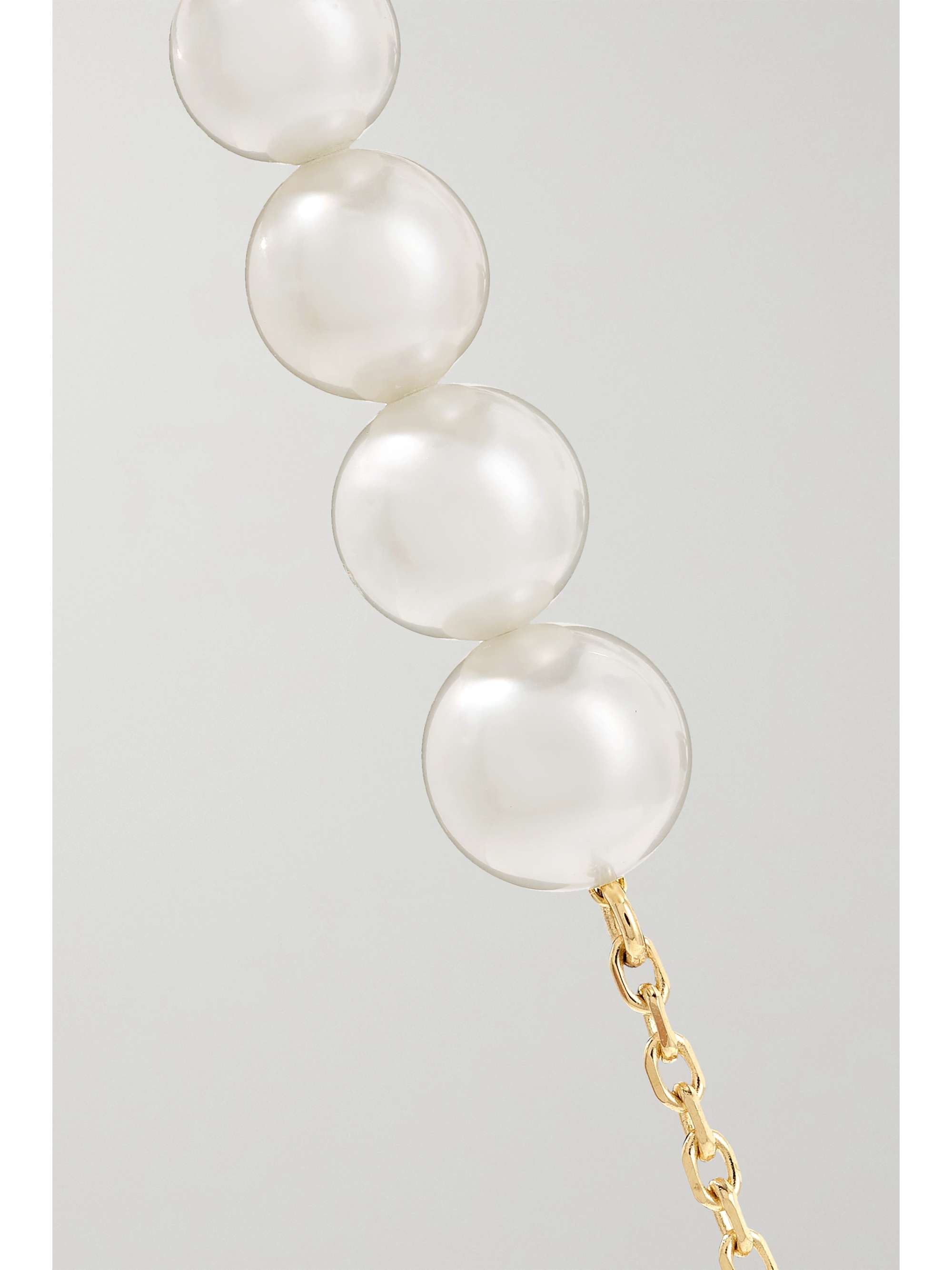 MIZUKI 14-karat gold, pearl and diamond bracelet