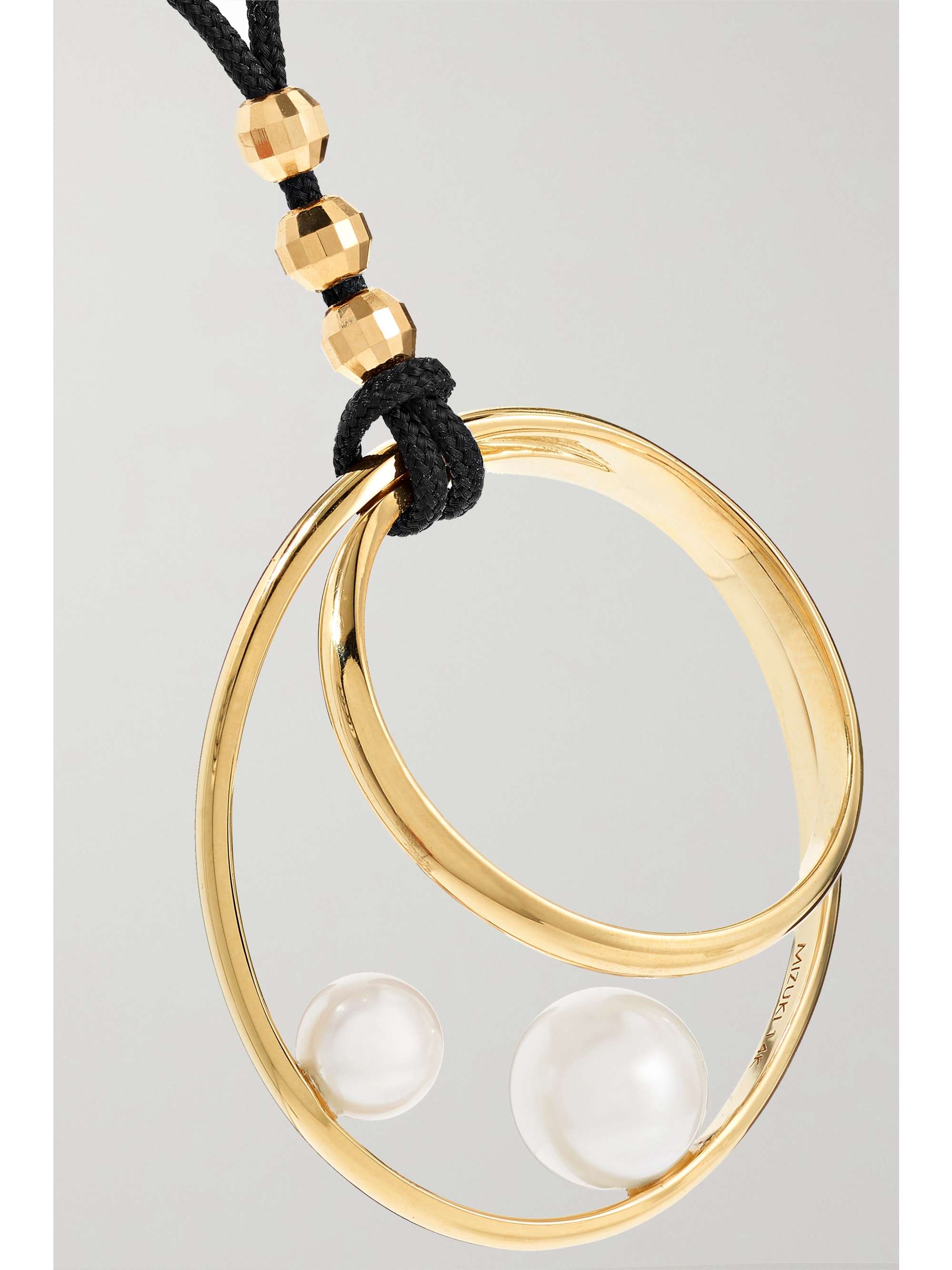 MIZUKI Kette aus Seide mit Details aus 14 Karat Gold und Perlen