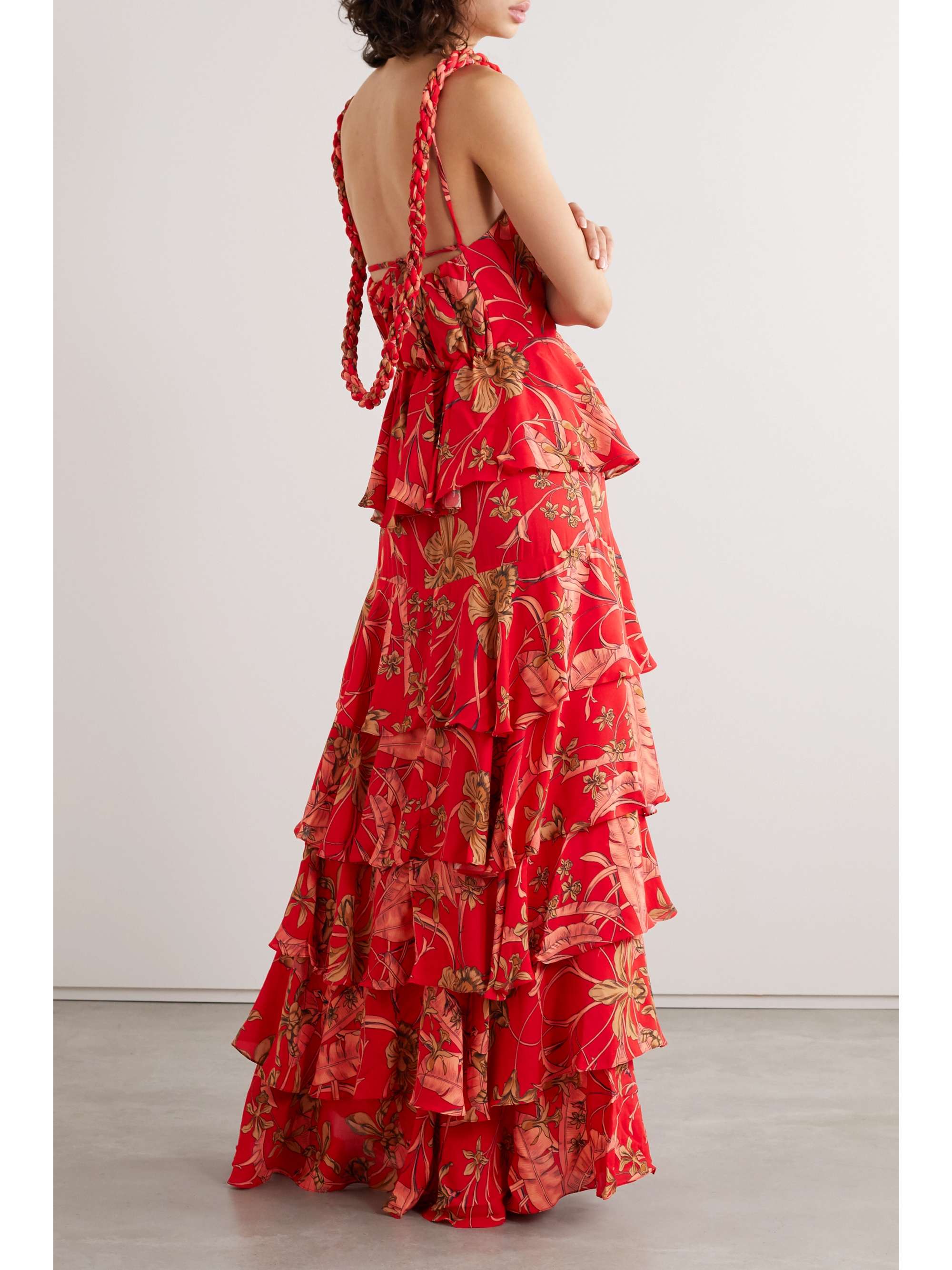 JOHANNA ORTIZ Life Goals tiered printed crepe maxi dress