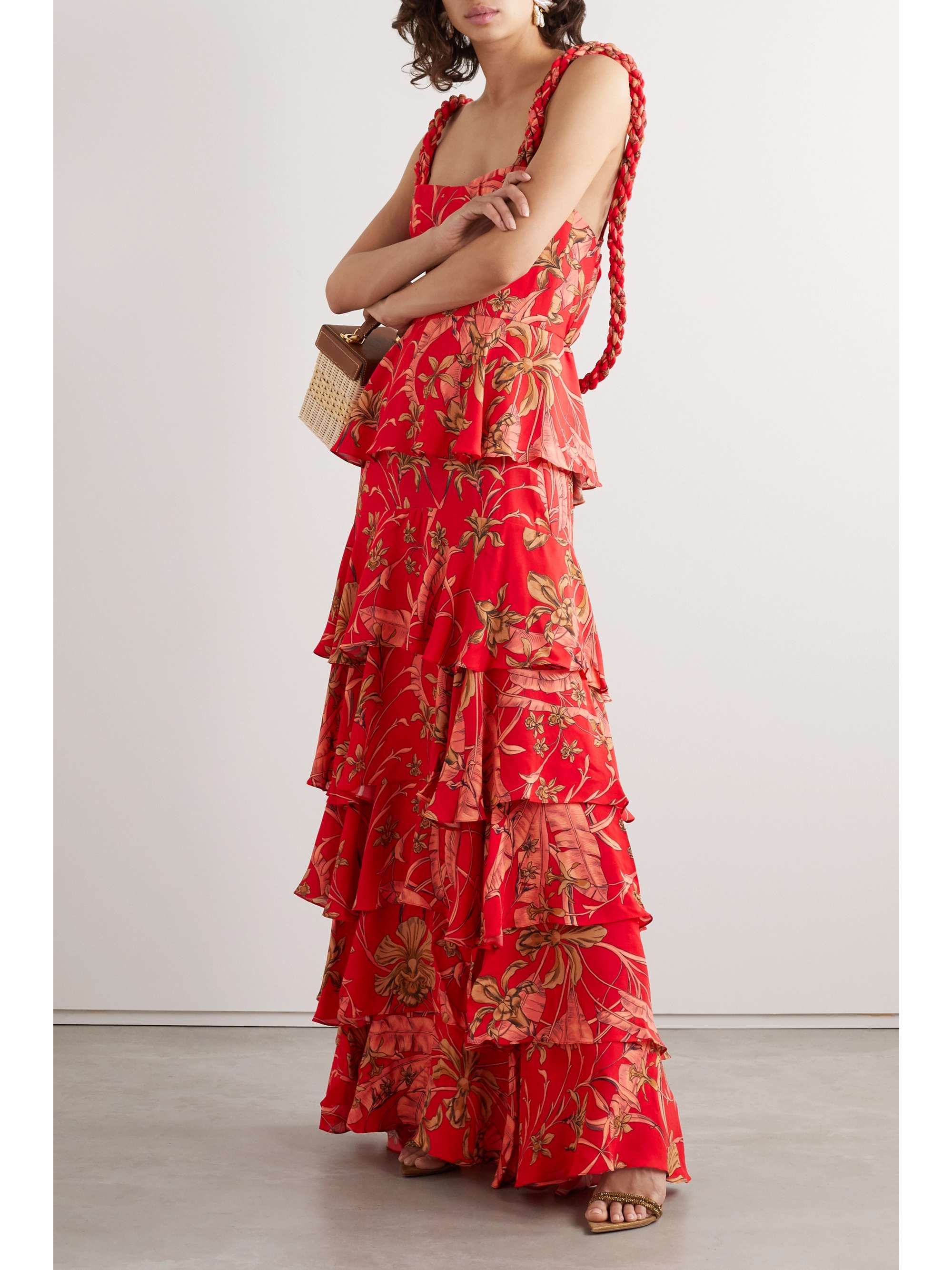 JOHANNA ORTIZ Life Goals tiered printed crepe maxi dress