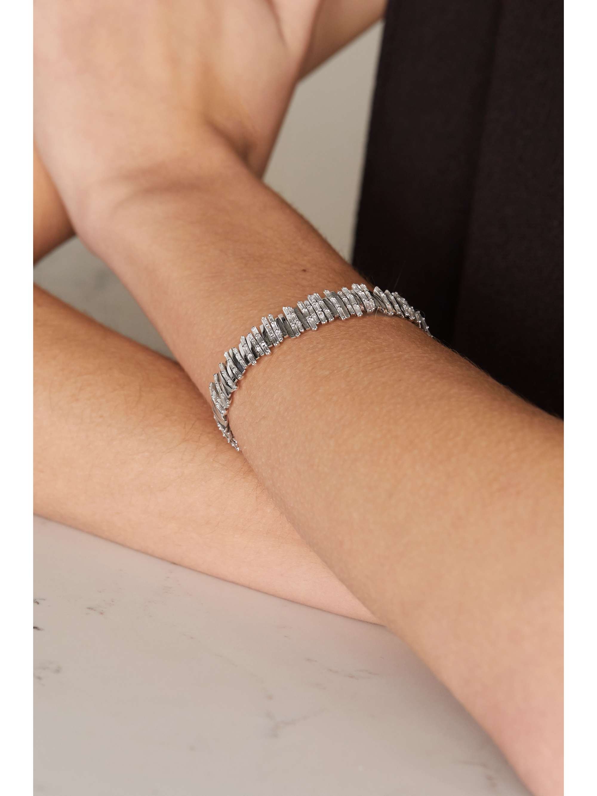 SUZANNE KALAN 18-karat white gold diamond bracelet
