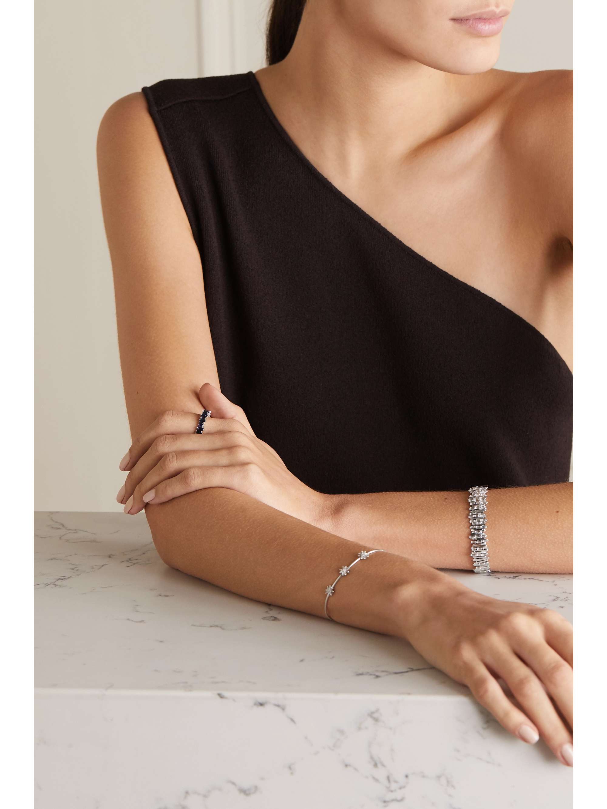 SUZANNE KALAN 18-karat white gold diamond bracelet