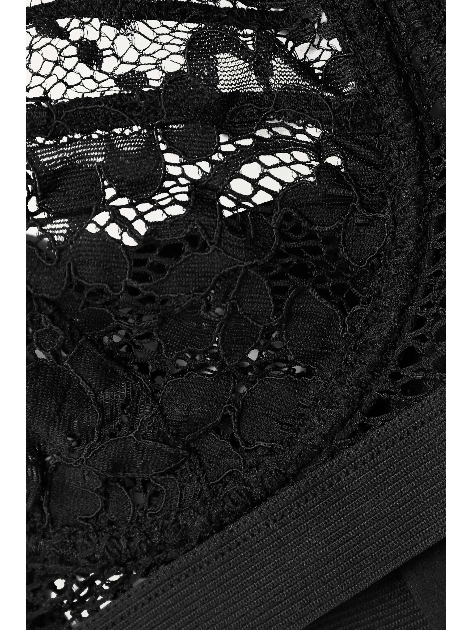 ELSE Petunia trägerloser Balconette-BH aus Stretch-Mesh und schnurgebundener Spitze