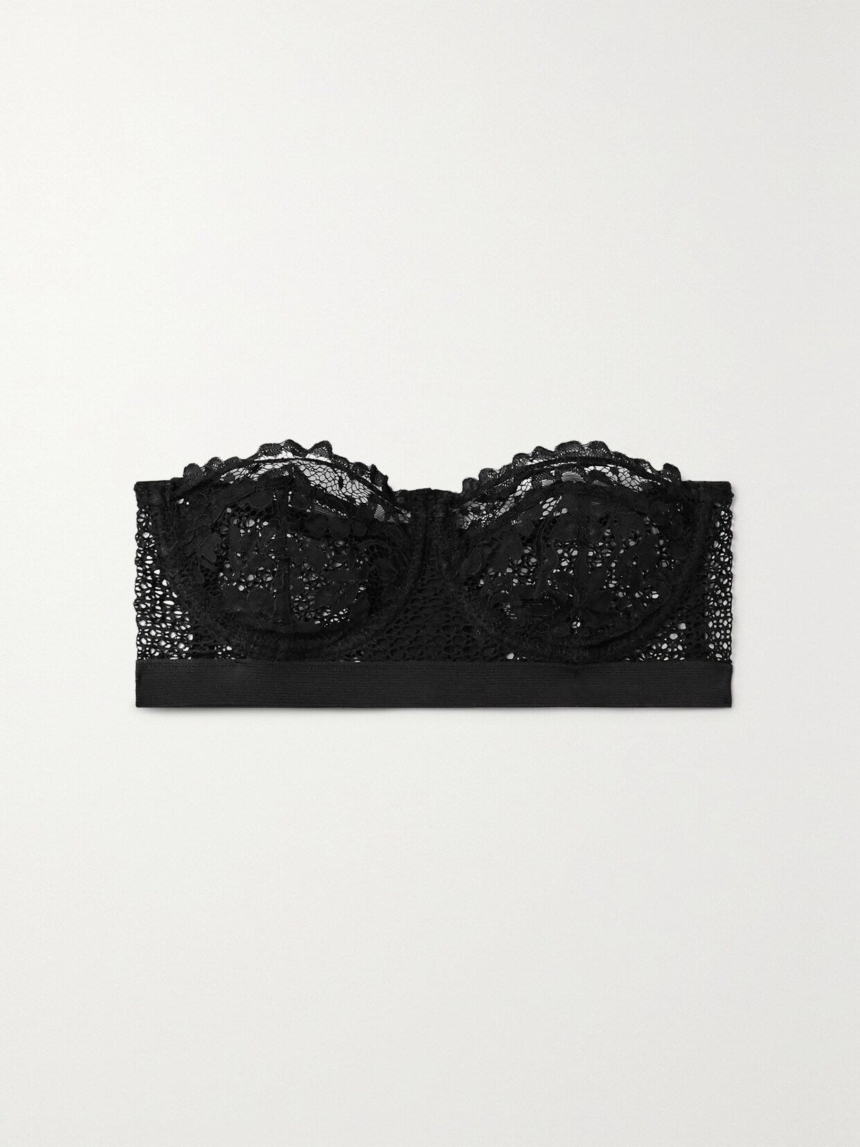ELSE Petunia Stretch-mesh And Corded Lace Underwired Strapless Balconette Bra - Black