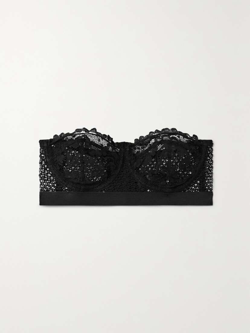 ELSE Petunia Stretch-mesh And Corded Lace Underwired Strapless Balconette Bra - 34A
