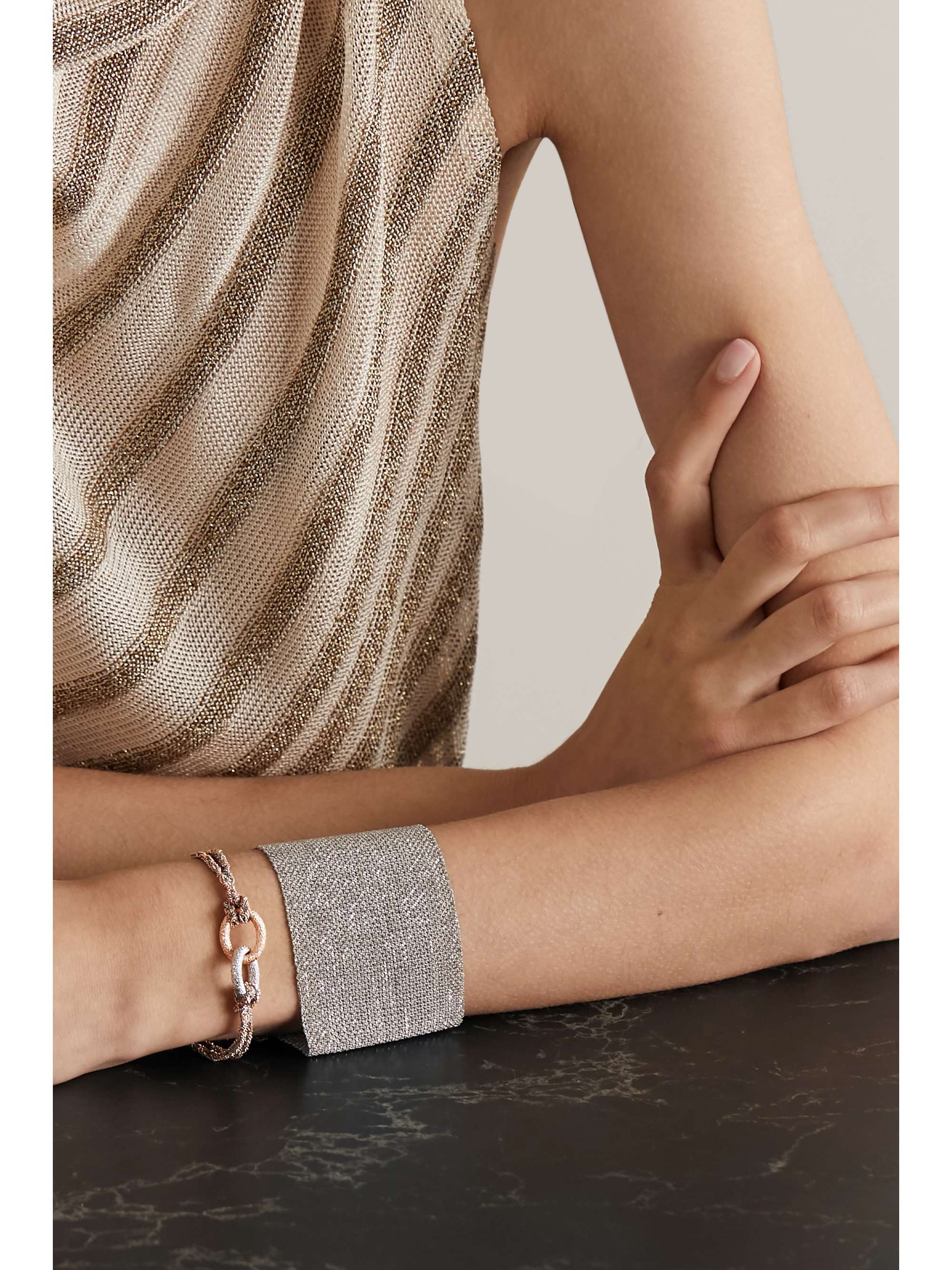 CAROLINA BUCCI Virtue Lucky 18-karat rose and yellow gold bracelet