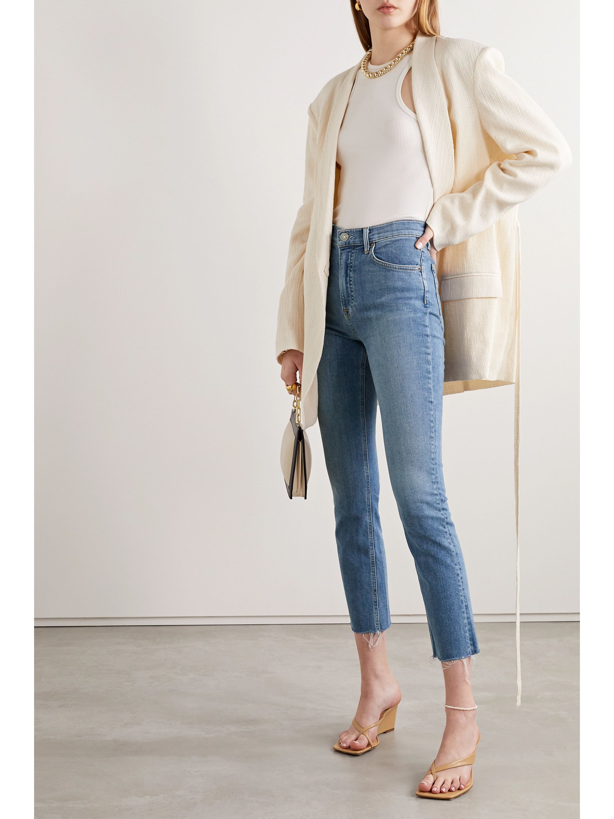 high rise slim fit jeans