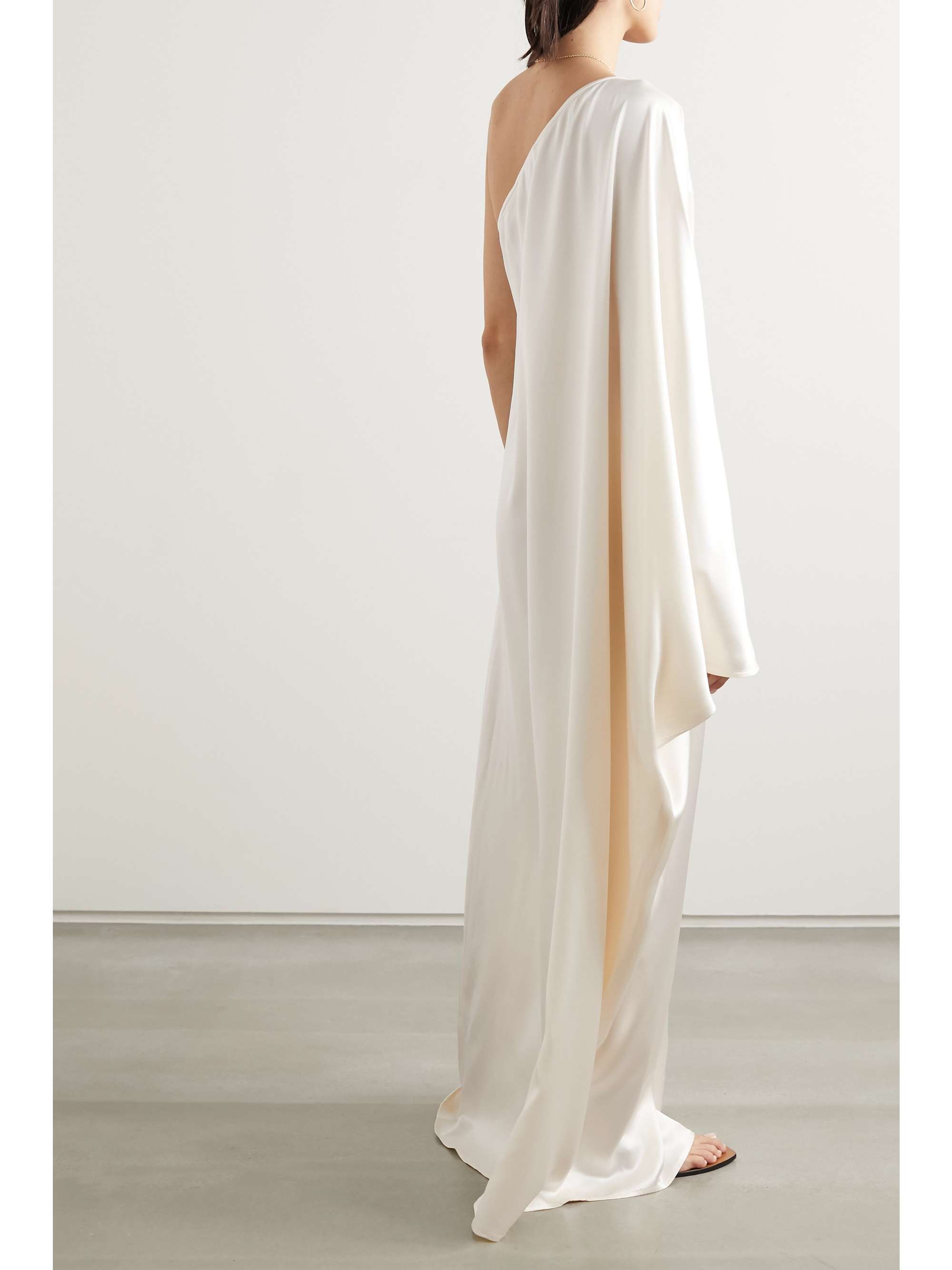 LA COLLECTION Maui one-sleeve silk-satin maxi dress