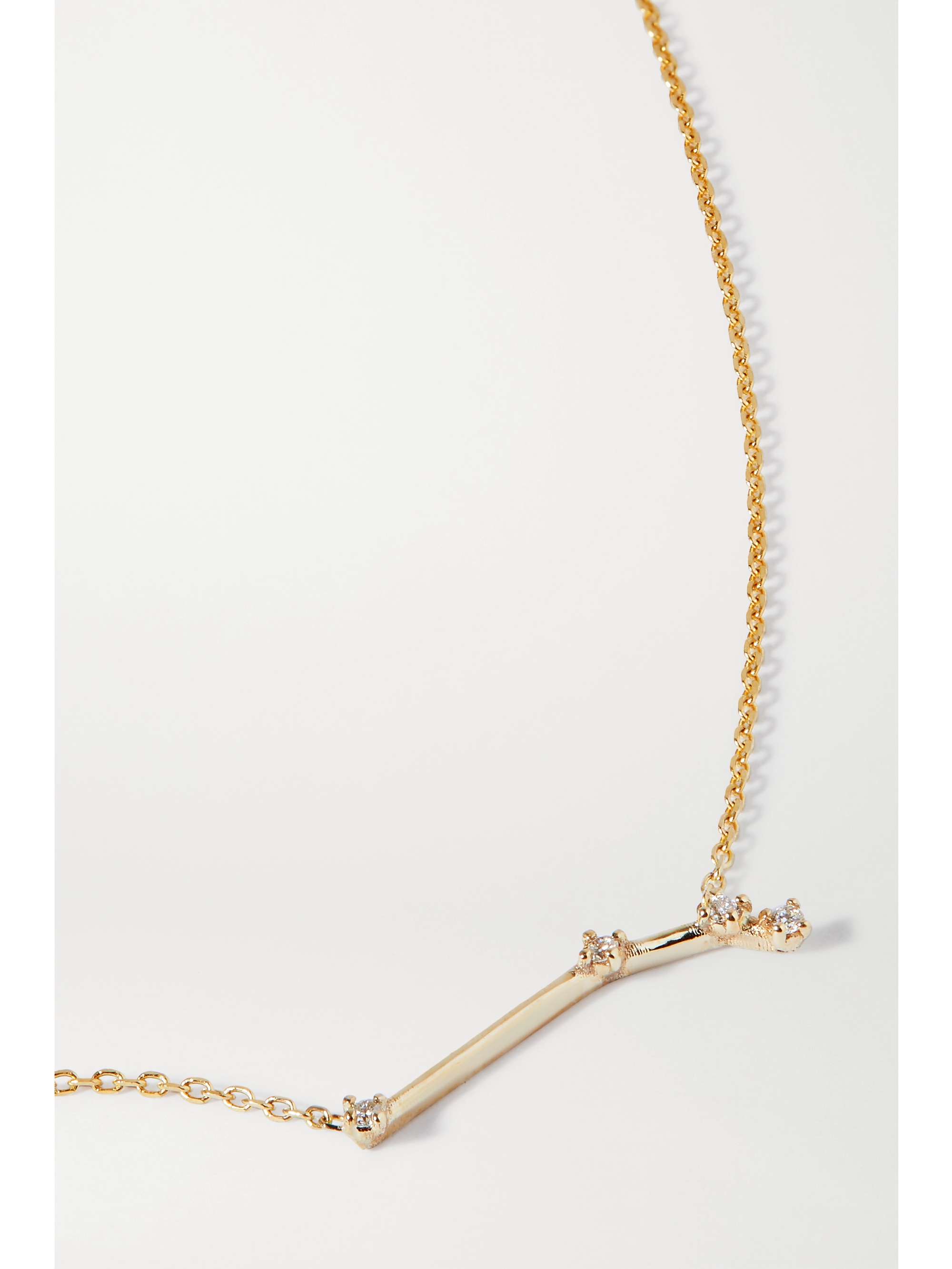 SARAH & SEBASTIAN Celestial Aries Kette aus 10 Karat Gold mit Diamanten
