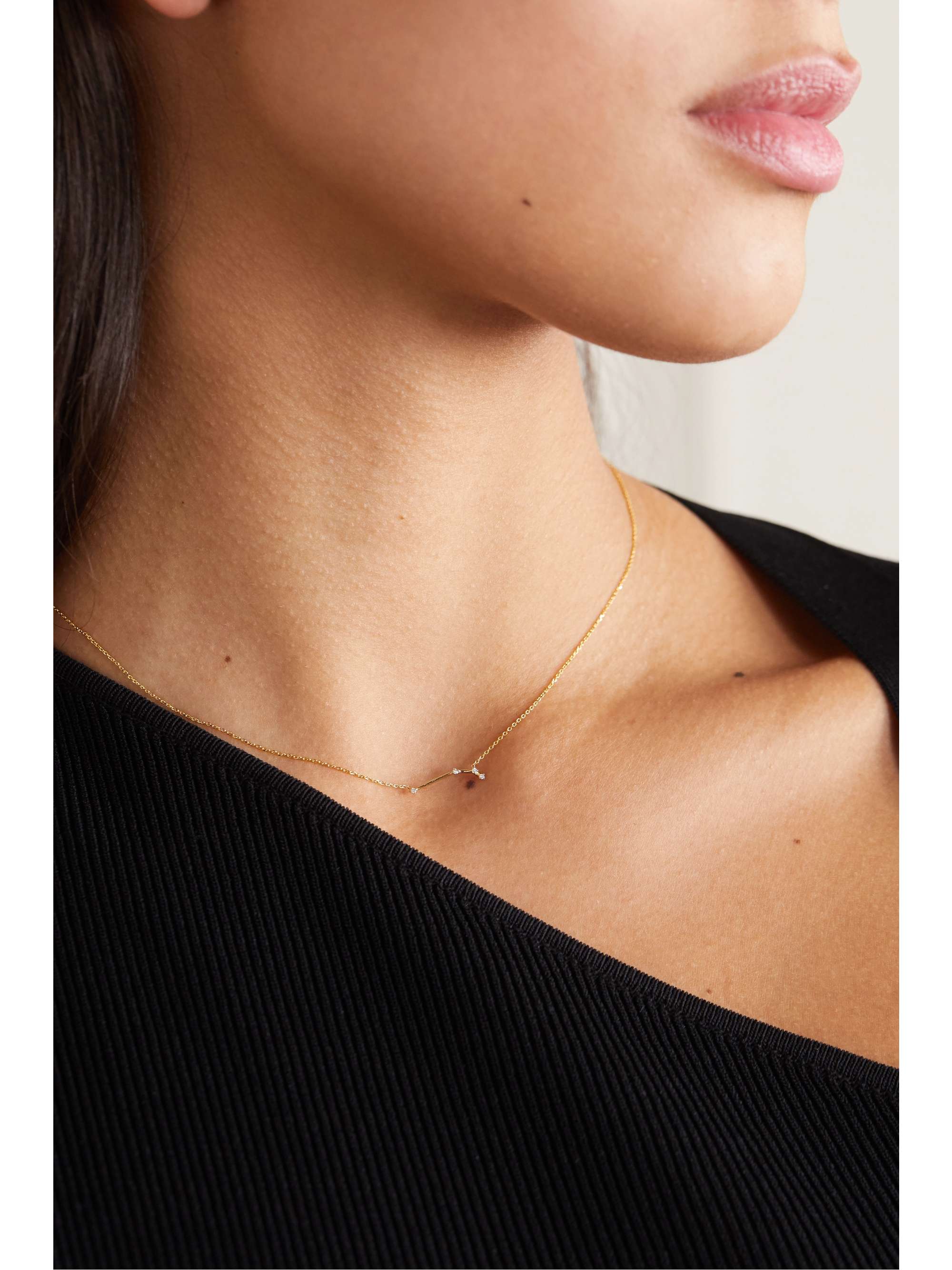 SARAH & SEBASTIAN Celestial Aries Kette aus 10 Karat Gold mit Diamanten
