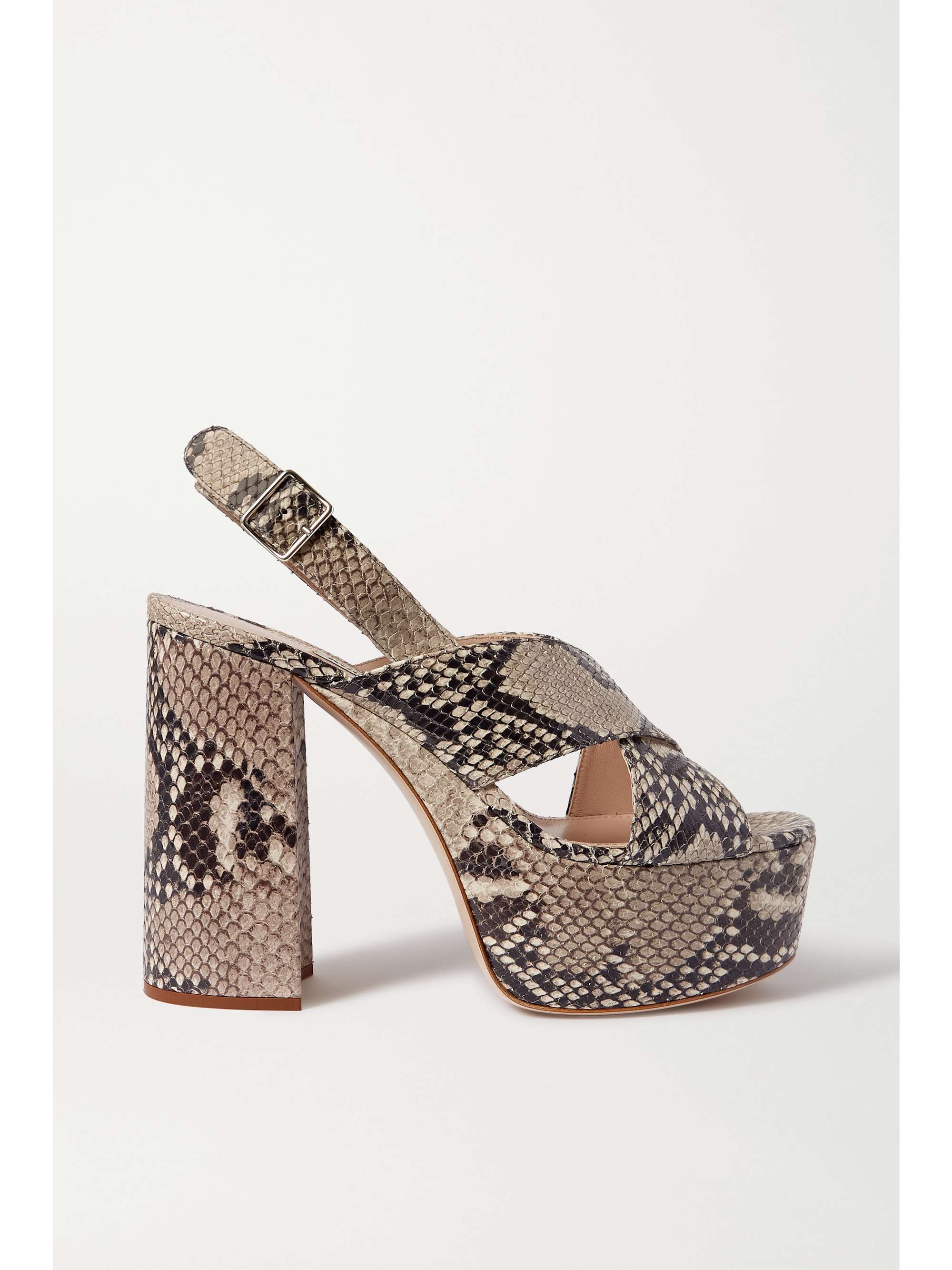 snake print platform sandals