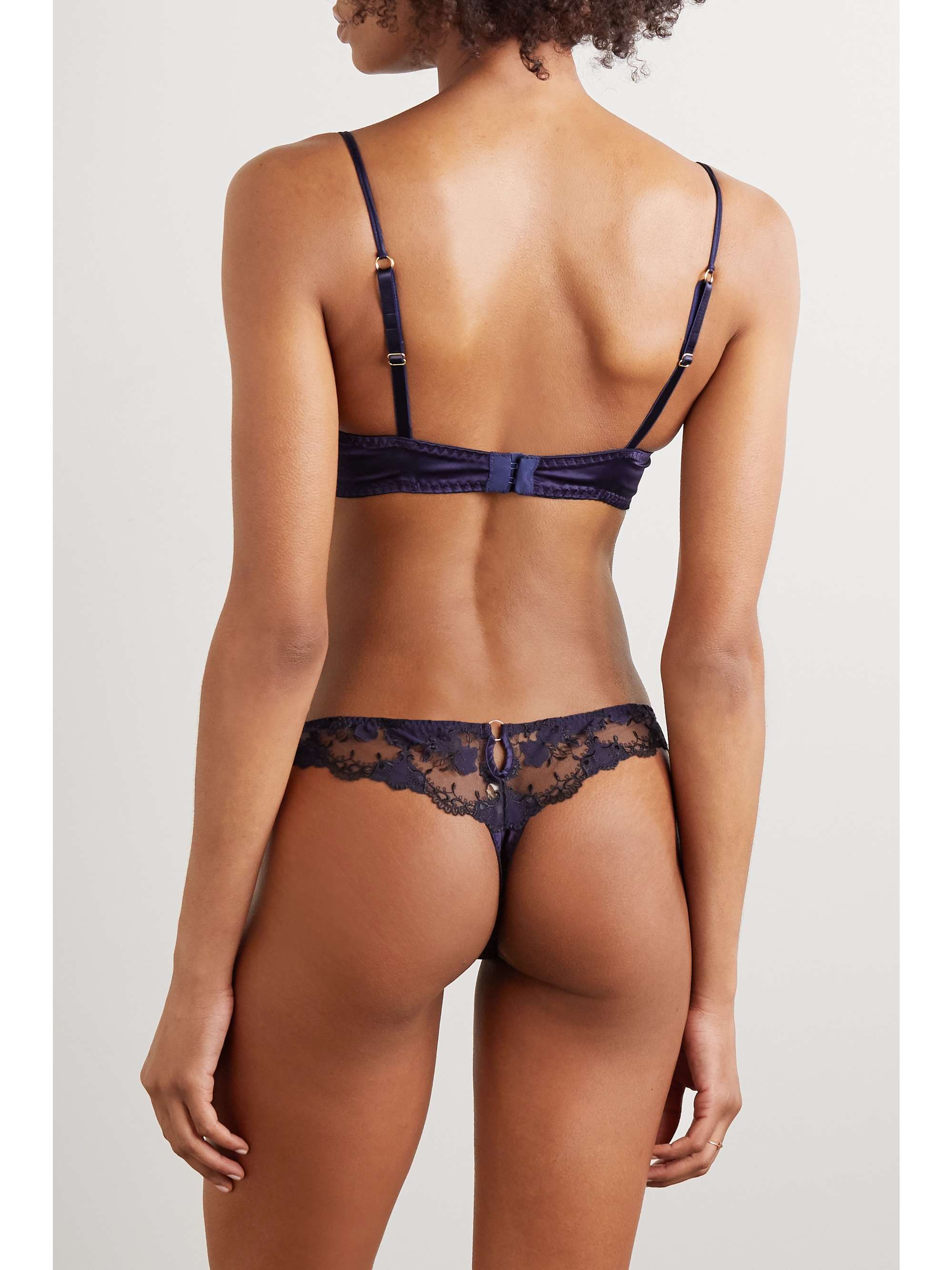 COCO DE MER Caerulea lace and silk-blend satin soft-cup bra