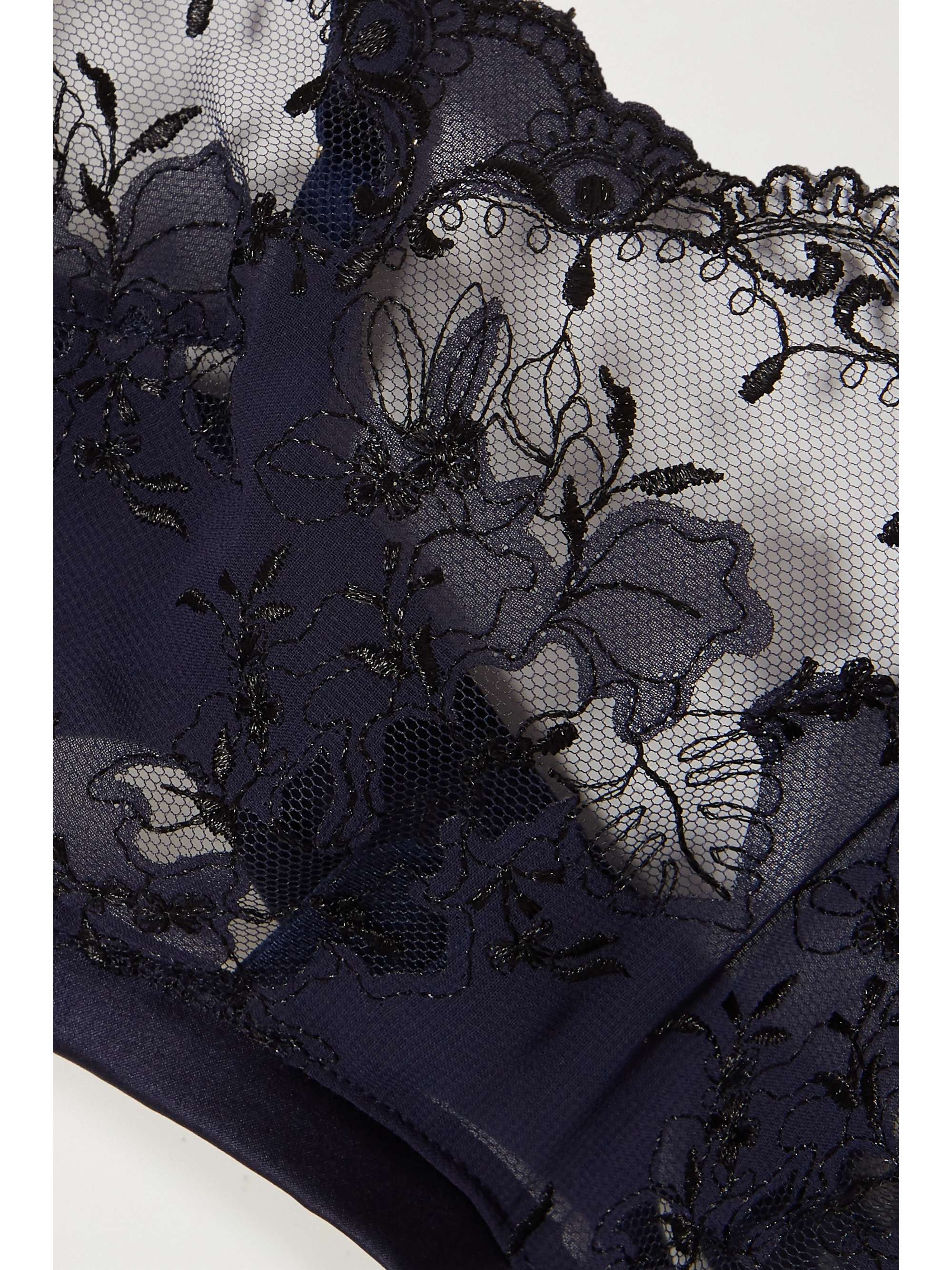COCO DE MER Caerulea lace and silk-blend satin soft-cup bra