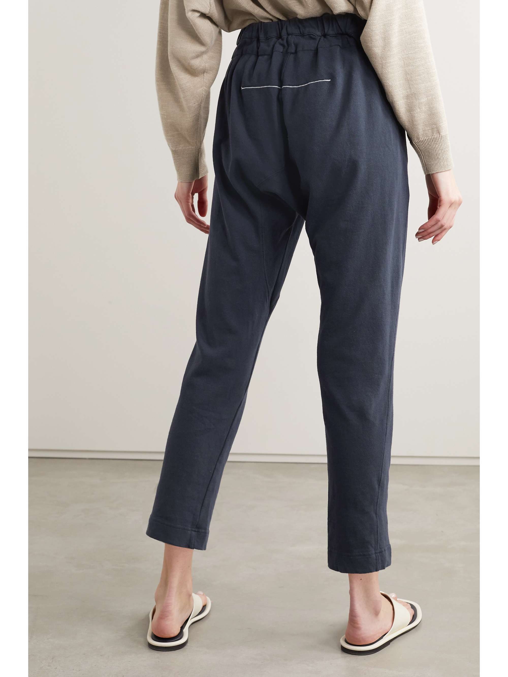 BASSIKE Cropped organic cotton-jersey track pants