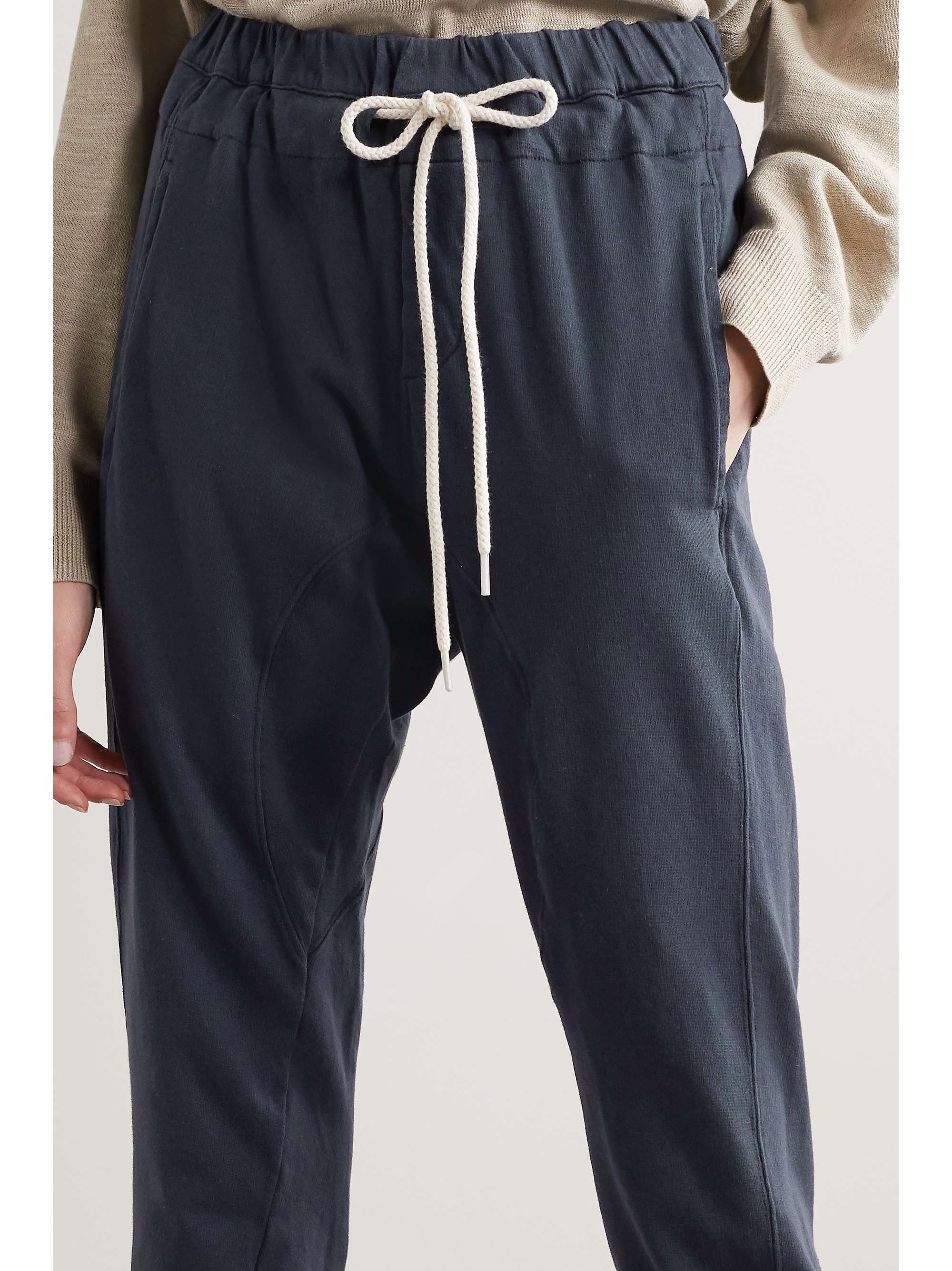 BASSIKE Cropped organic cotton-jersey track pants