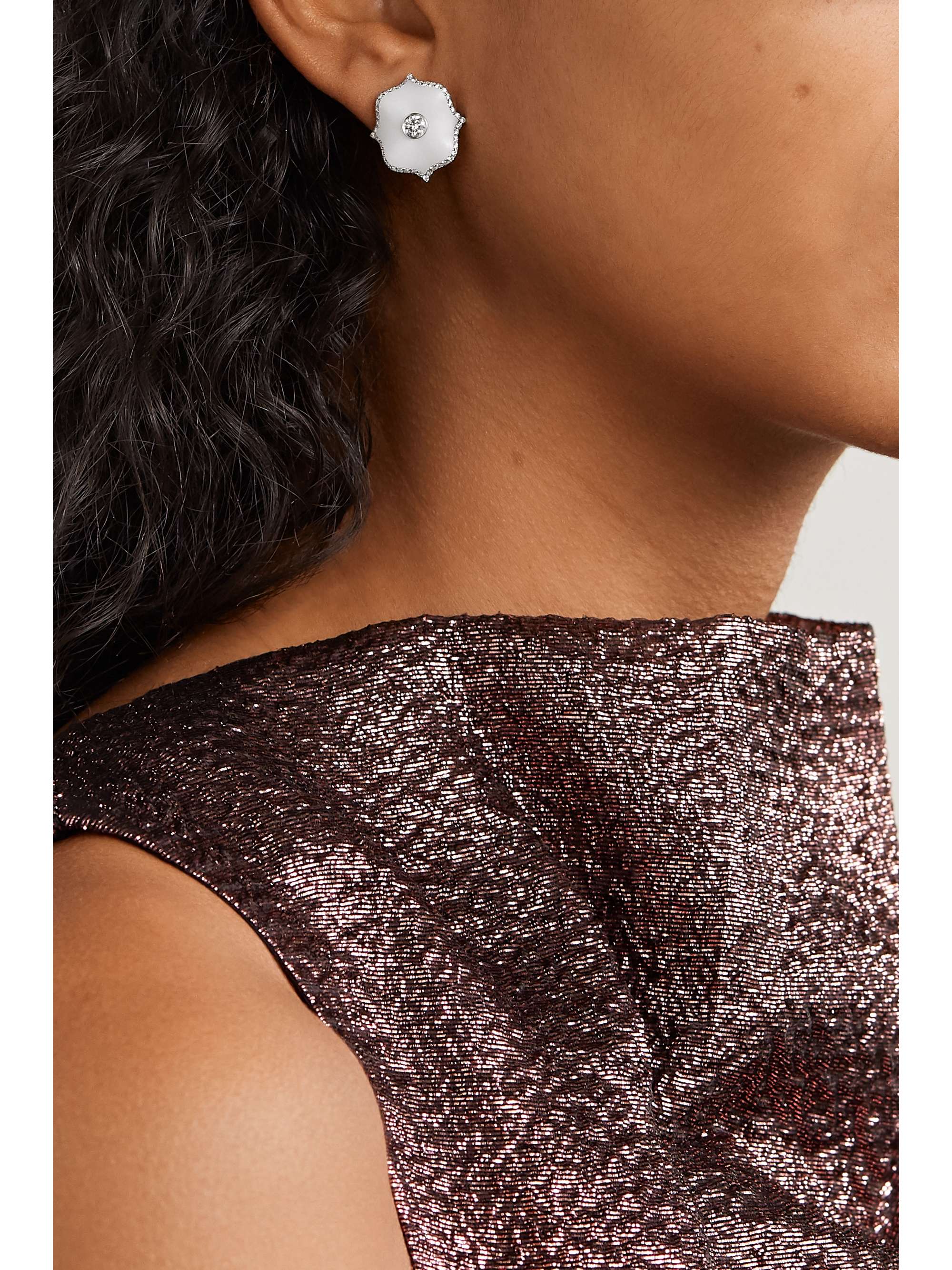 BAYCO Platinum, diamond and ceramic earrings