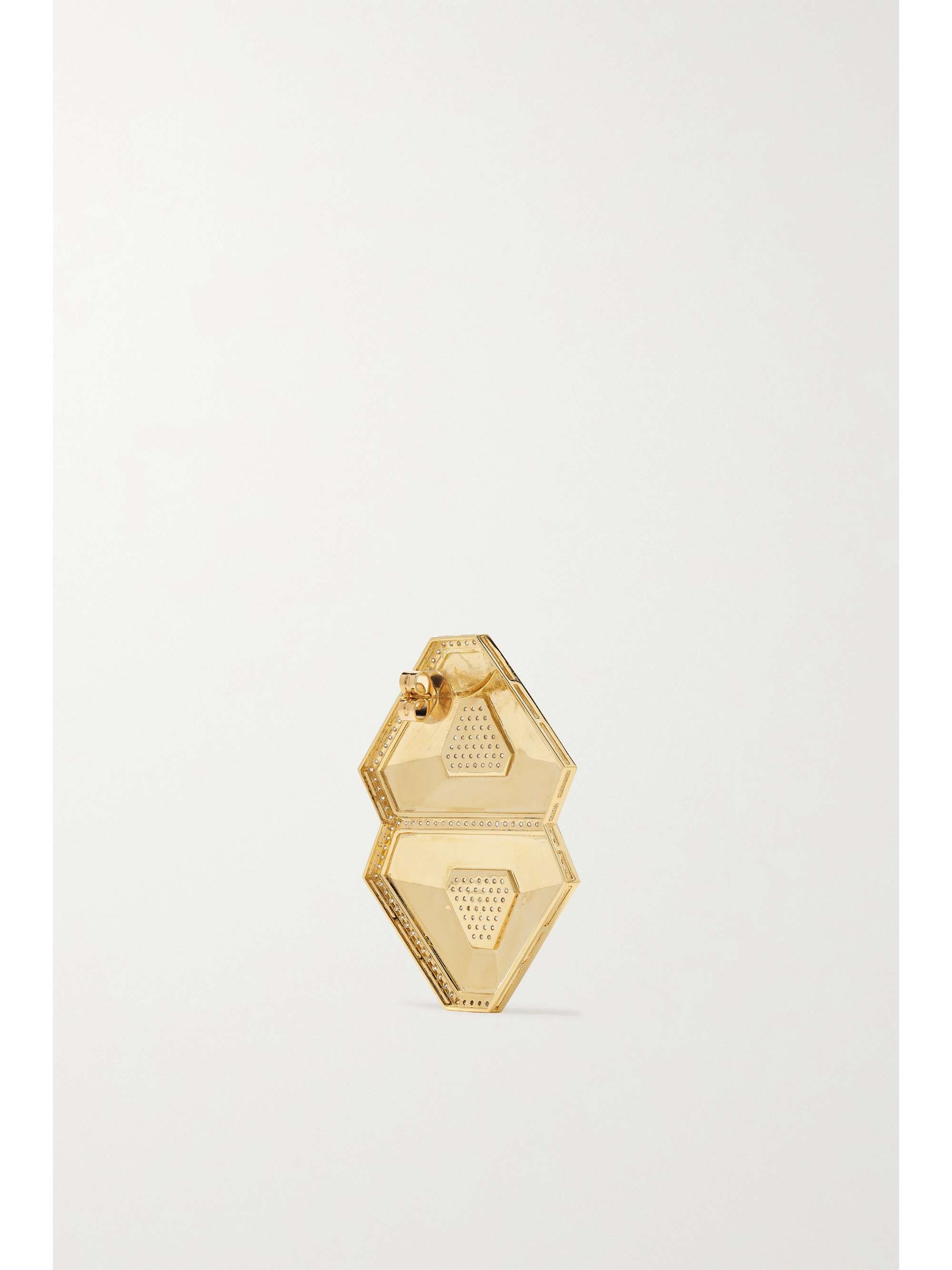 OFIRA Shield 18-karat gold diamond earrings
