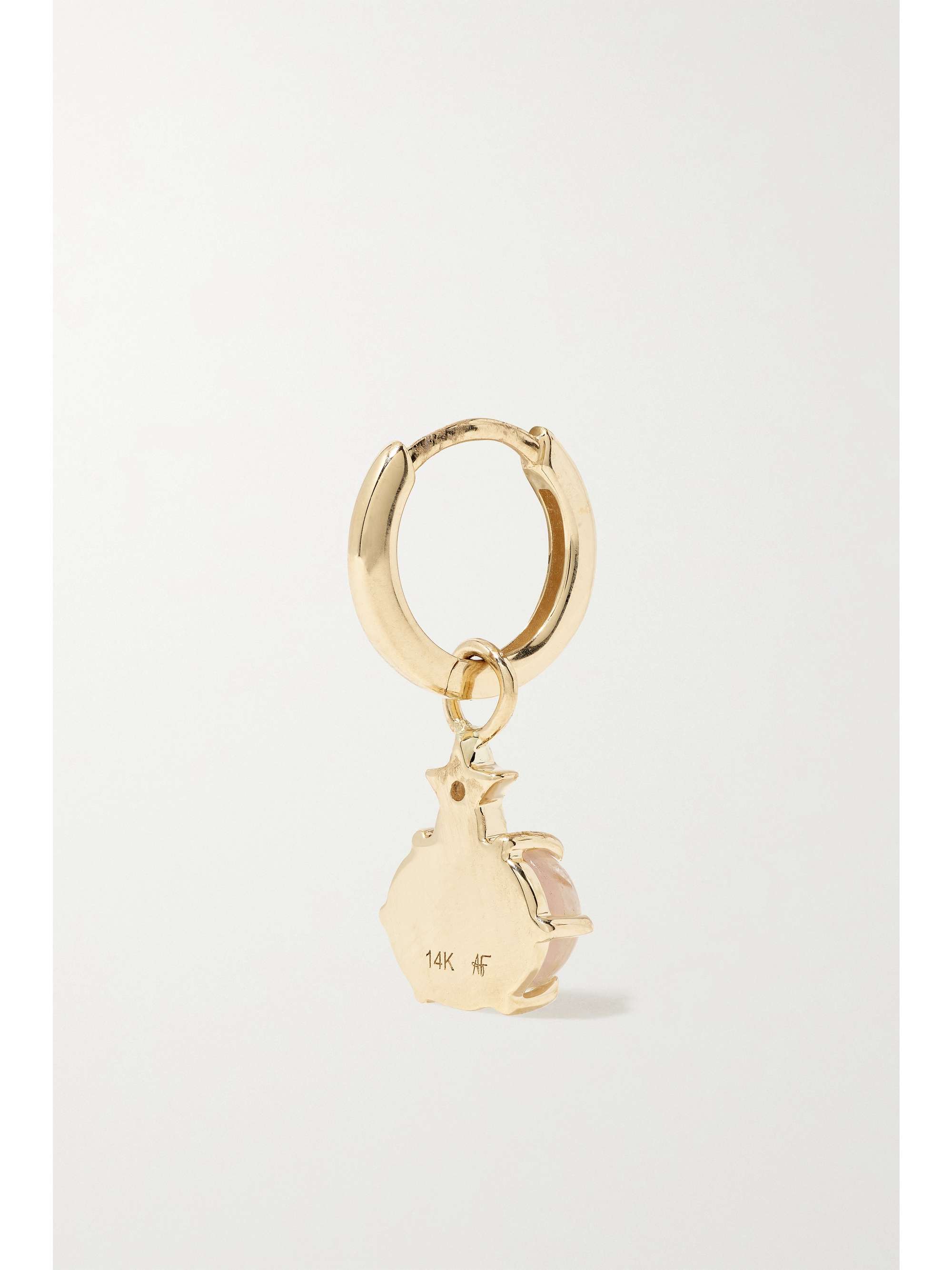 ANDREA FOHRMAN Mini Cosmo 14-karat gold, moonstone and diamond hoop earrings