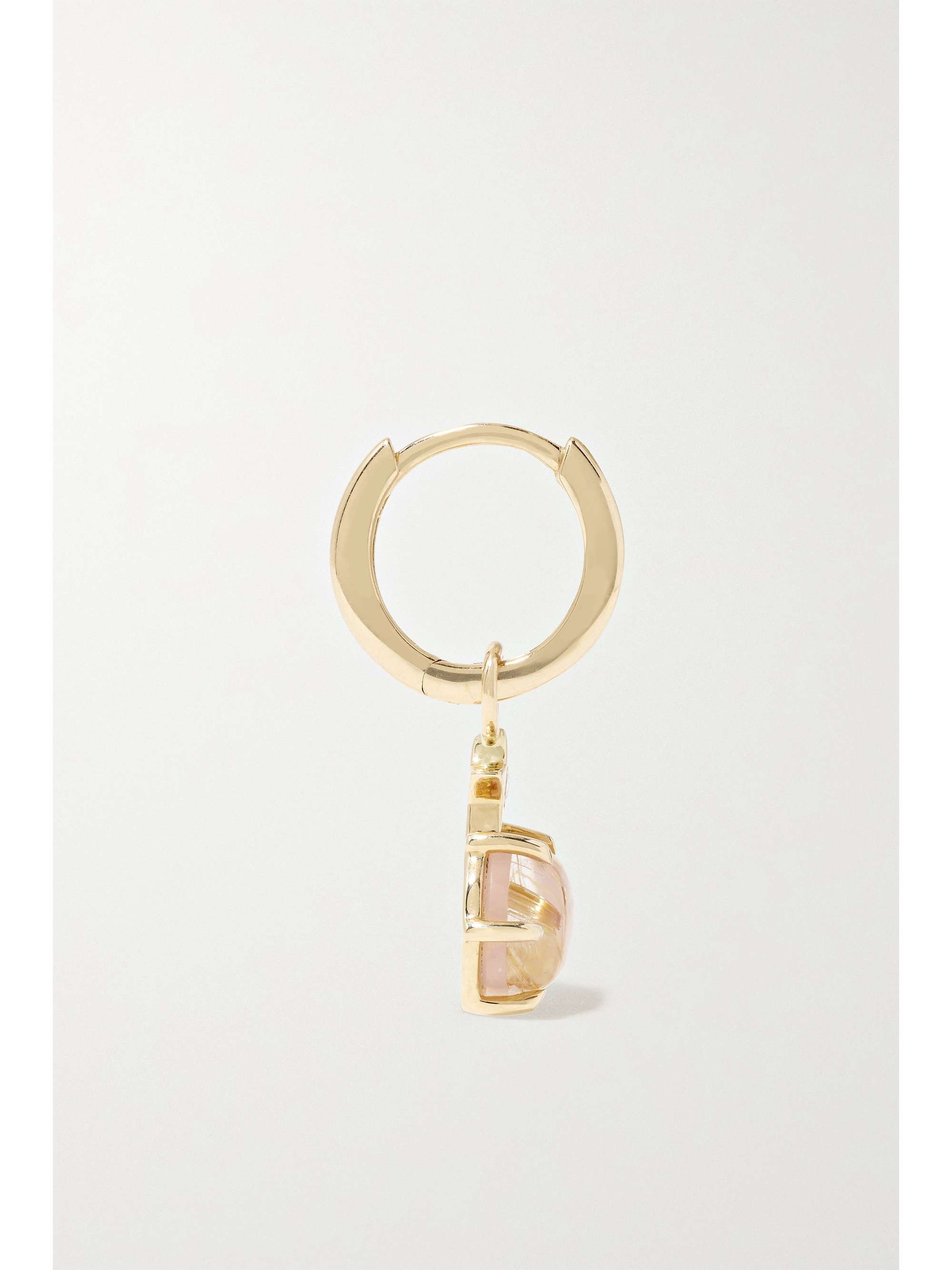 ANDREA FOHRMAN Mini Cosmo 14-karat gold, moonstone and diamond hoop earrings