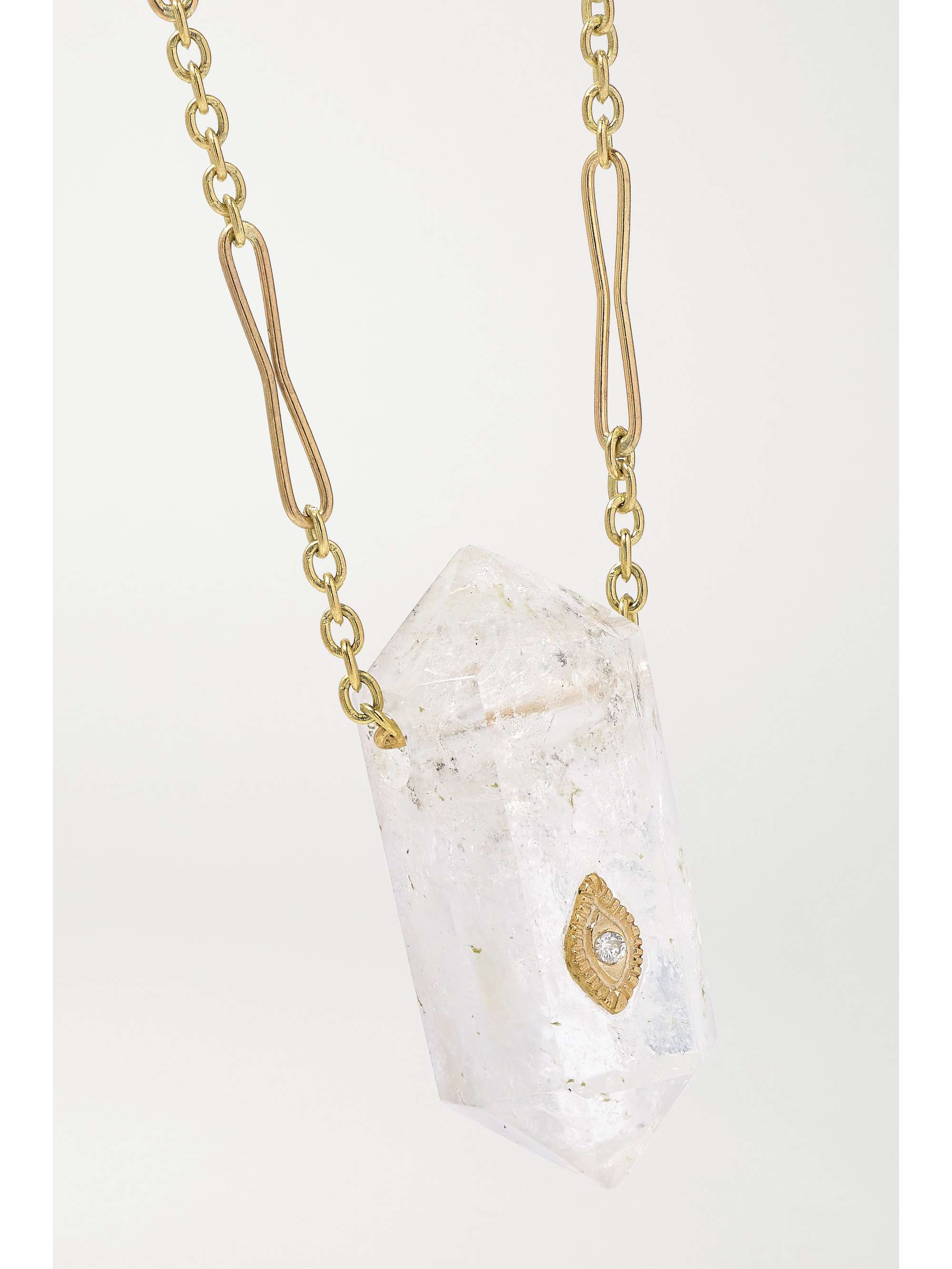 PASCALE MONVOISIN Prana N°1 9-karat gold, crystal and diamond necklace
