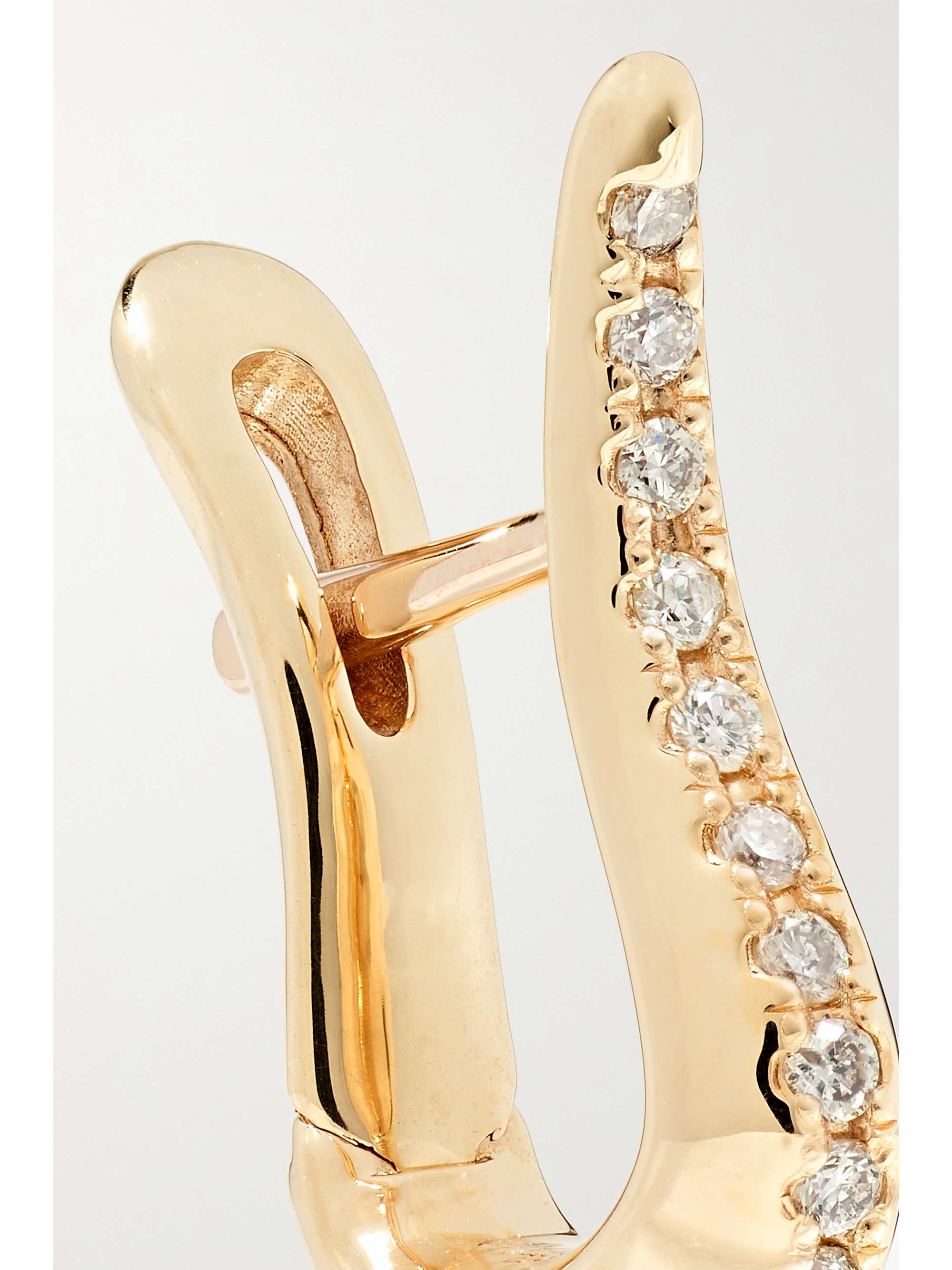 HIROTAKA Cygnus 10-karat gold diamond single hoop earring