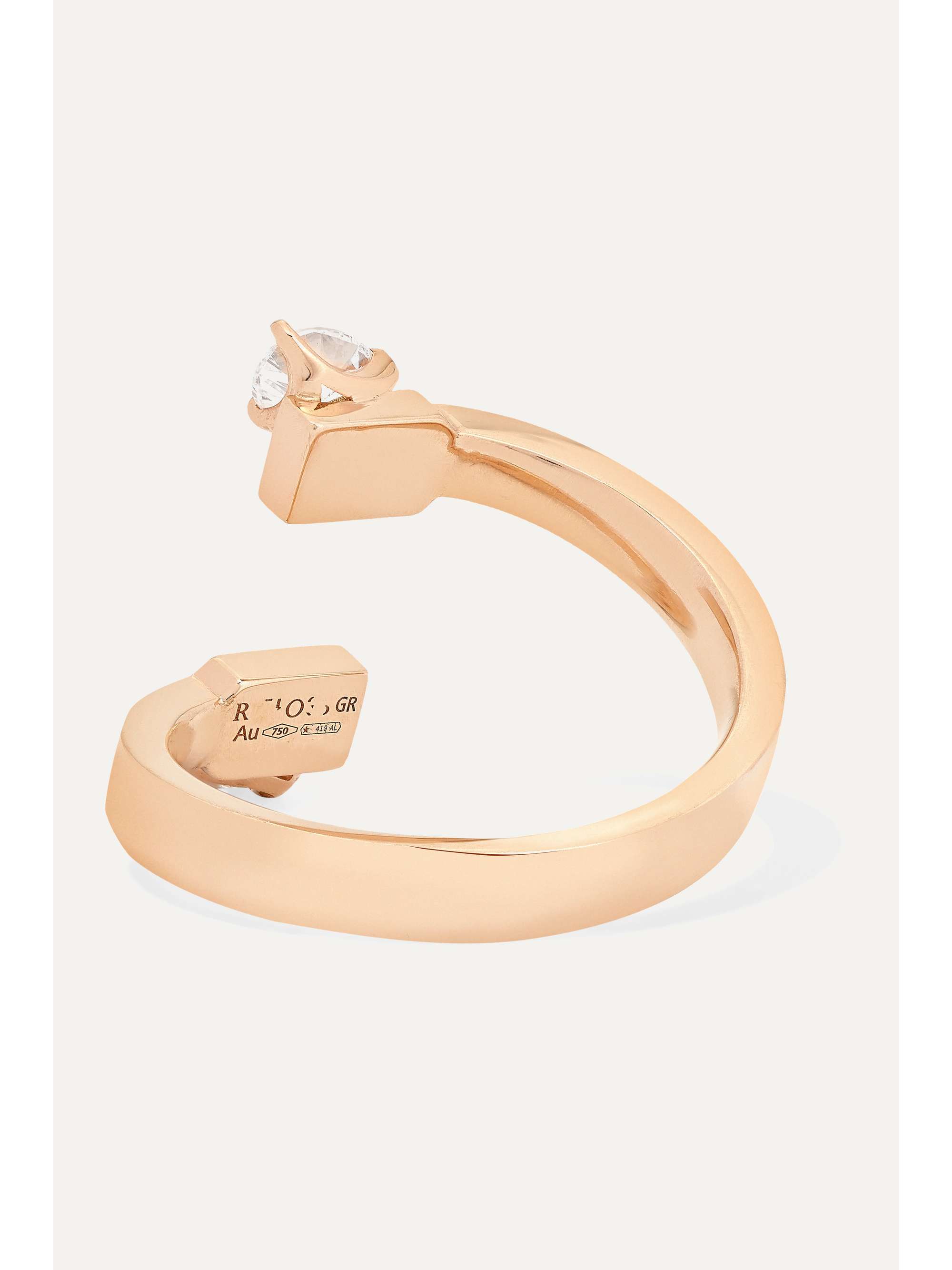 REPOSSI Serti Sur Vide 18-karat rose gold diamond ring