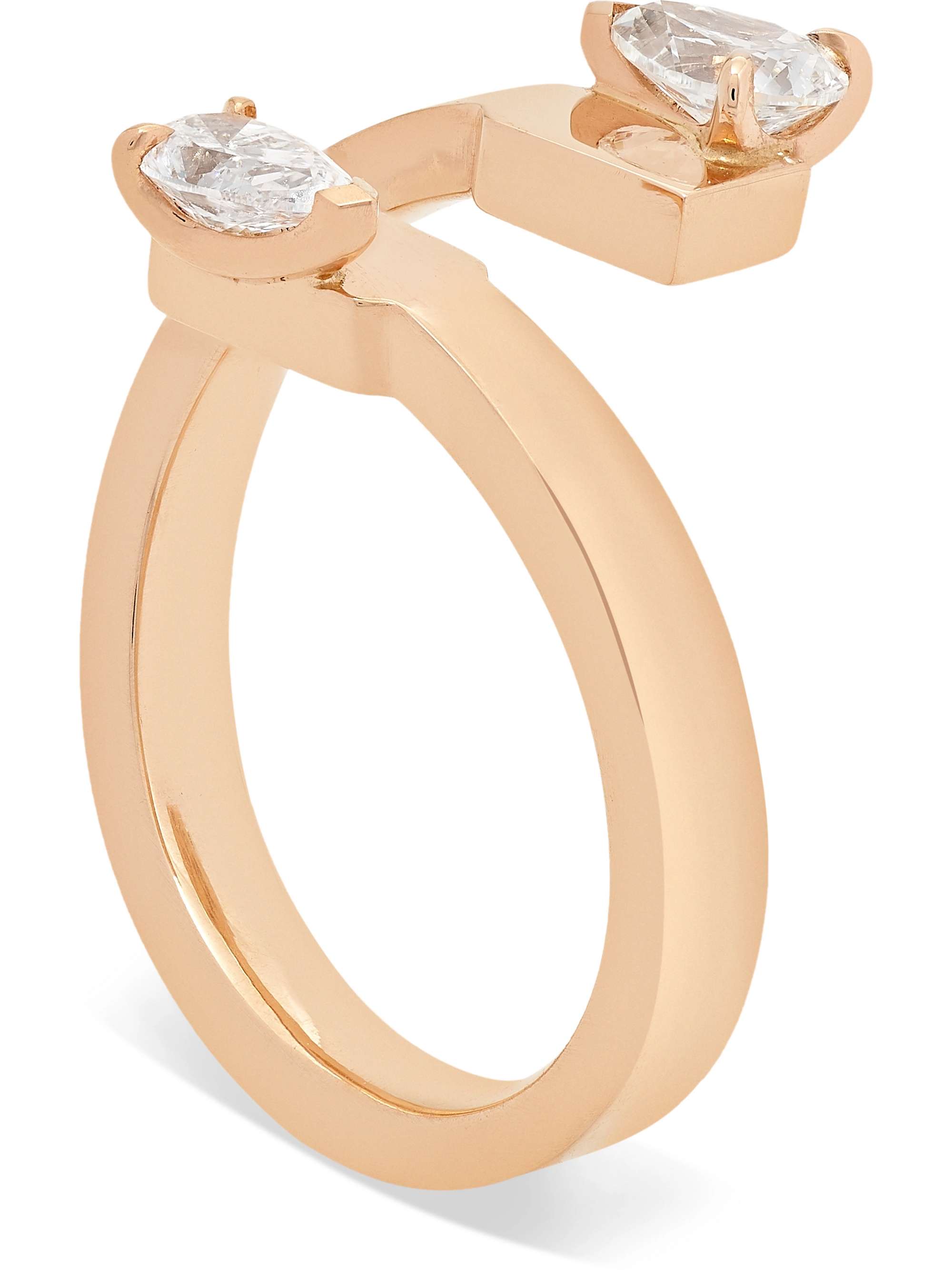 REPOSSI Serti Sur Vide 18-karat rose gold diamond ring